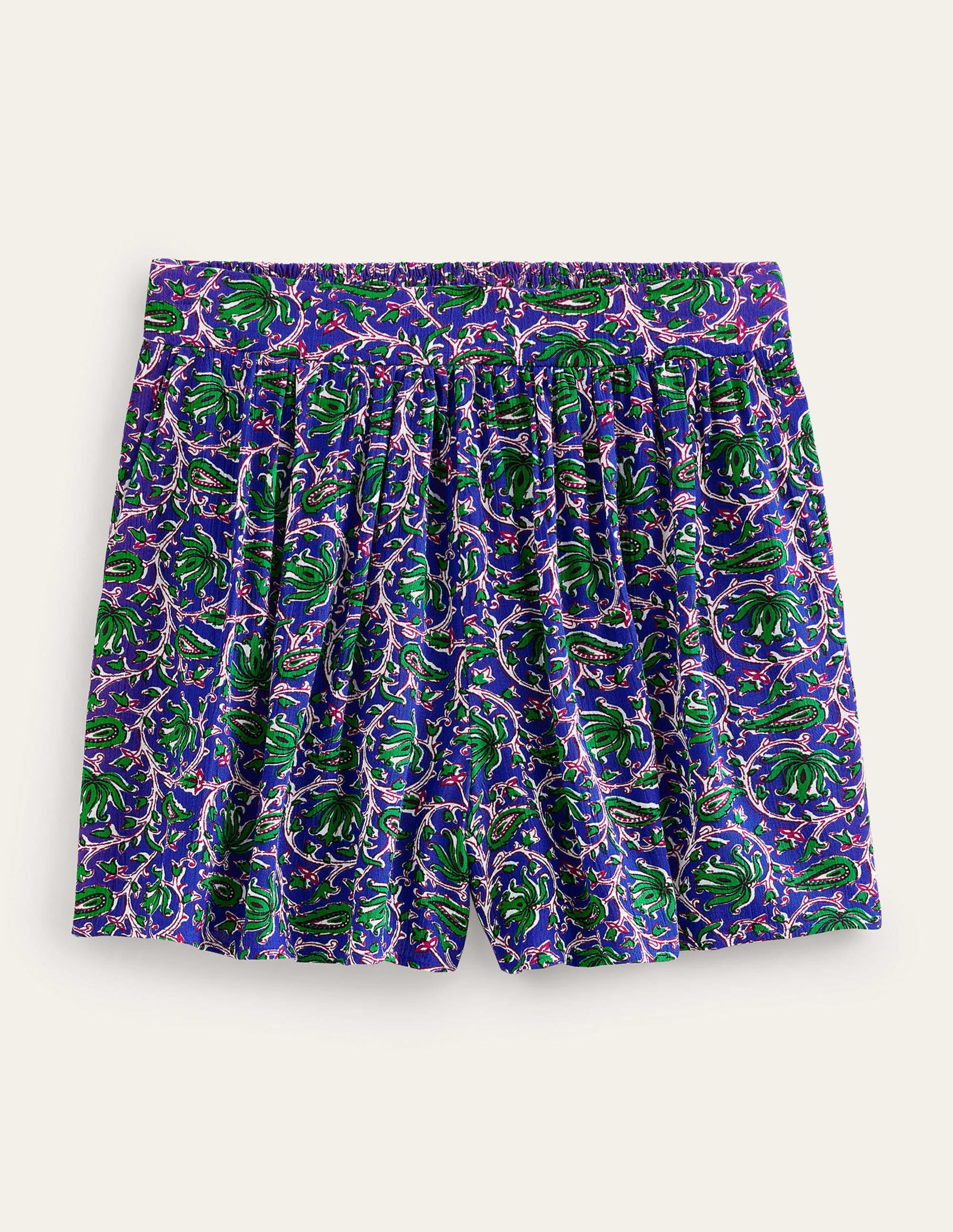 Crinkle Shorts-Blue Wave, Botanic Vine - Image 5