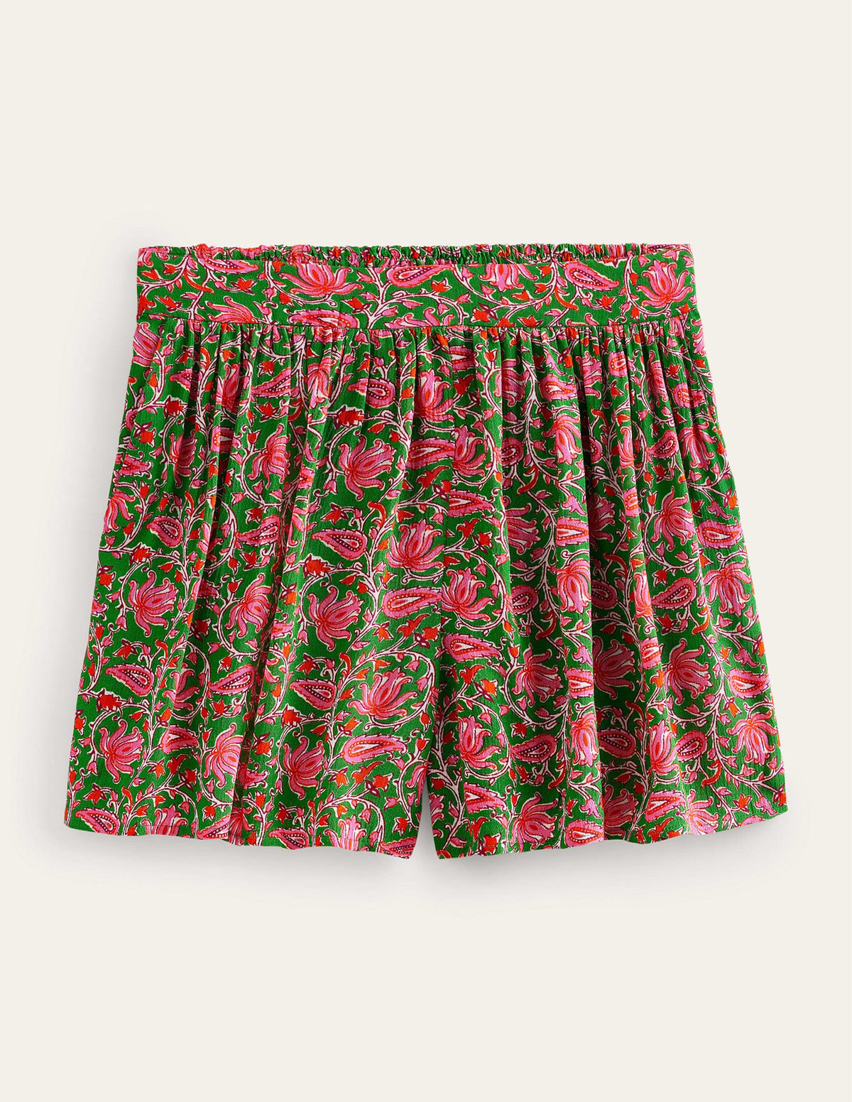Crinkle Shorts-Lime, Botanic Vine-5