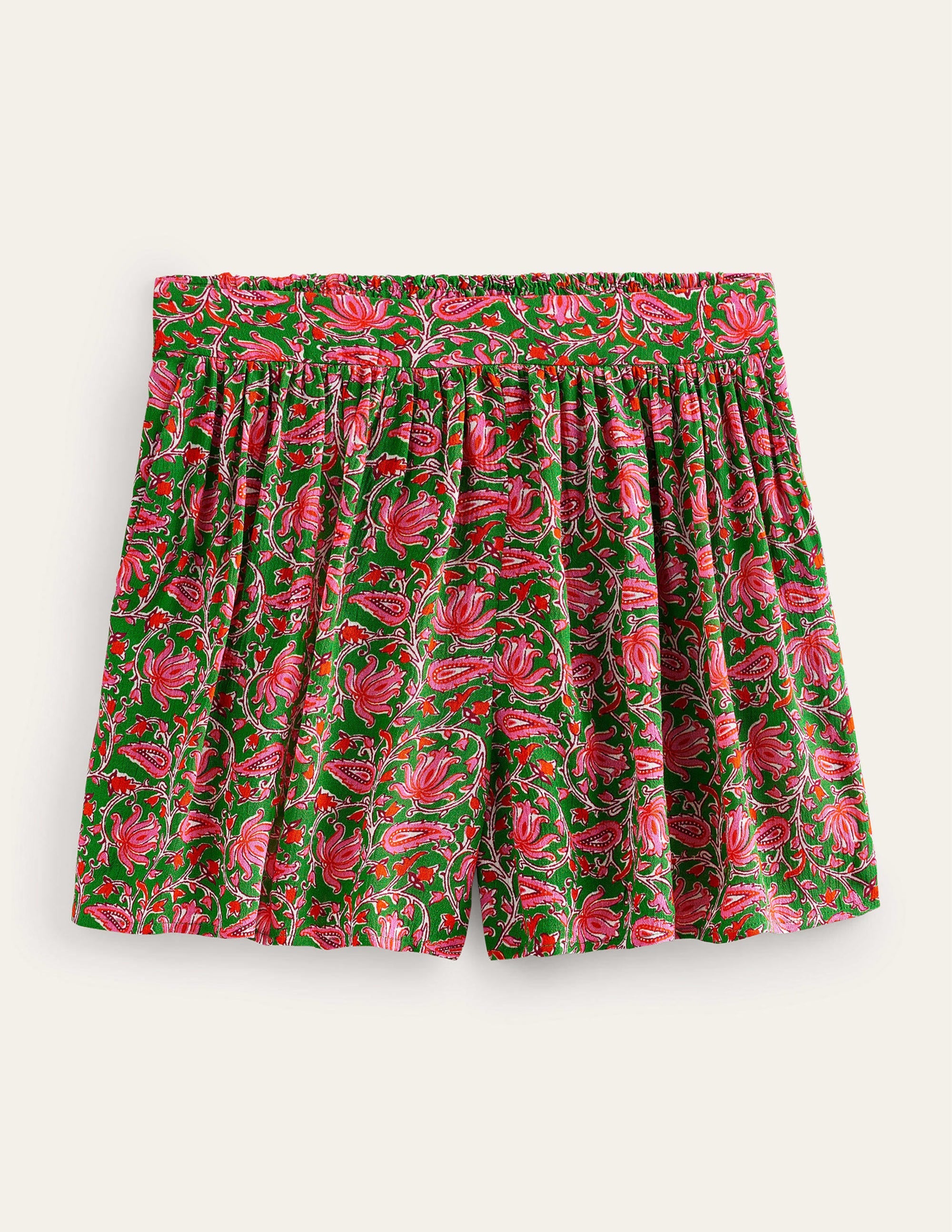 Crinkle Shorts-Lime, Botanic Vine - Image 5