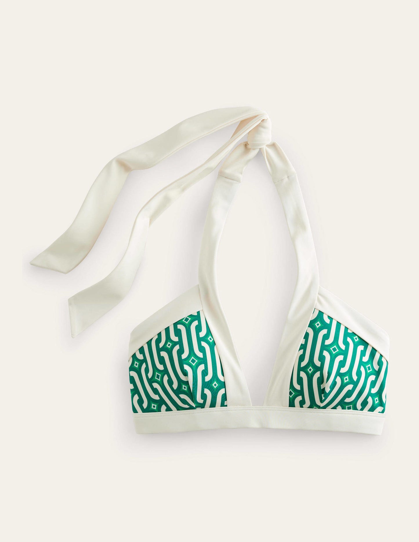 Ithaca Halter Bikini Top-Bright Emerald, Azure Geo