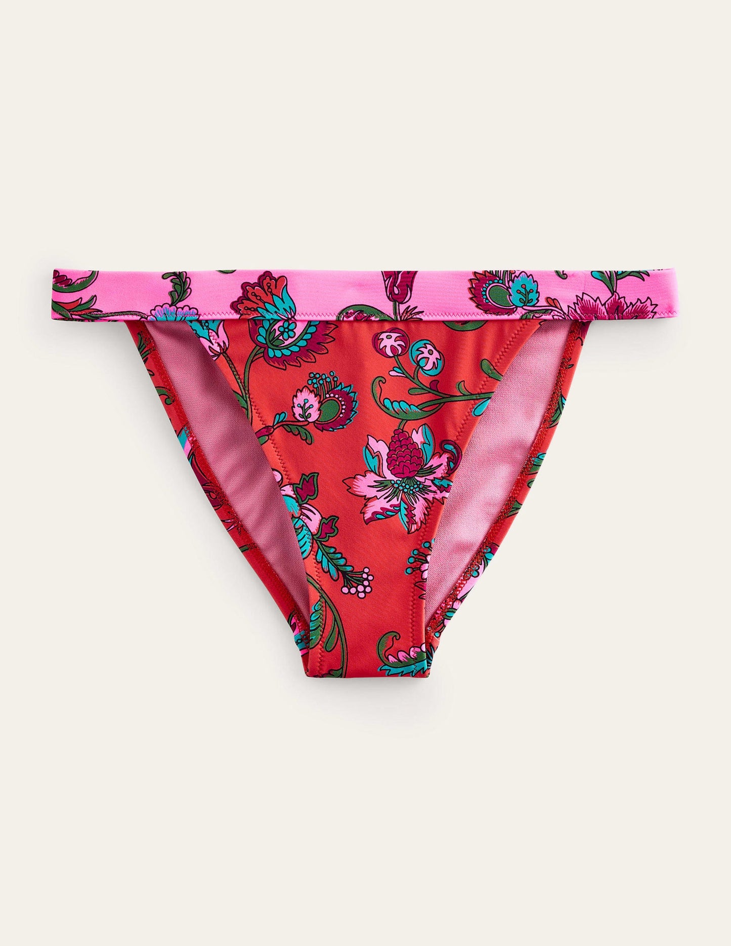 Tanga Bikini Bottoms-Spice Pink Floral