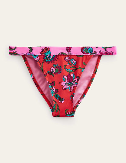 Tanga Bikini Bottoms-Spice Pink Floral-5