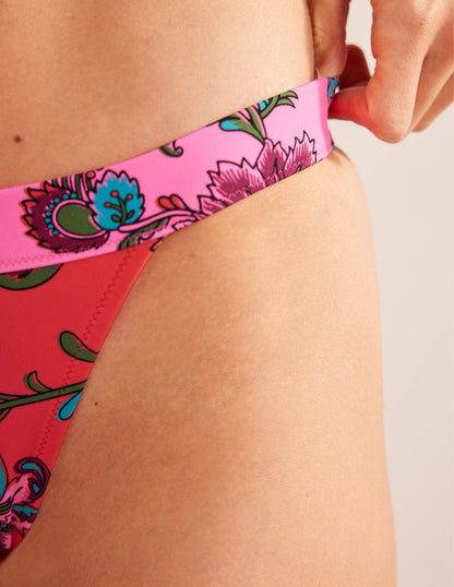Tanga Bikini Bottoms-Spice Pink Floral-2