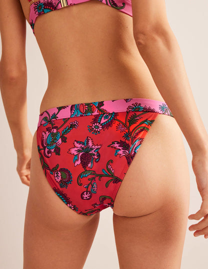 Tanga Bikini Bottoms-Spice Pink Floral-3