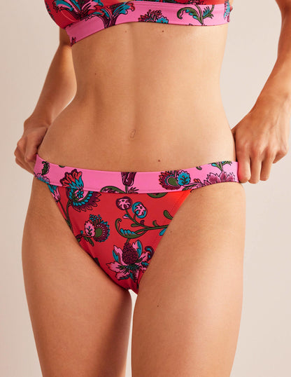 Tanga Bikini Bottoms-Spice Pink Floral-4
