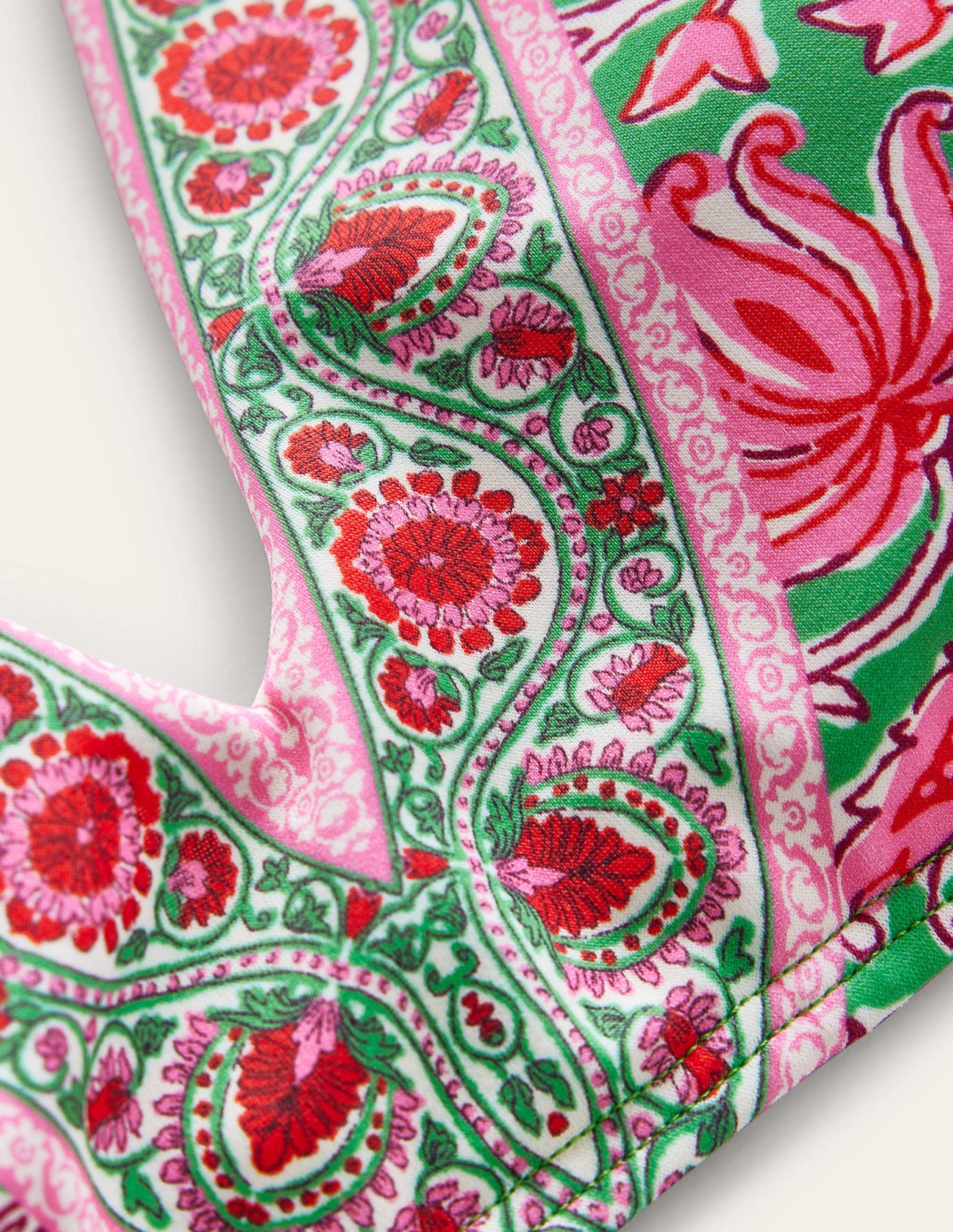 Bow Halterneck Bikini Top-Lime, Botanic Vine - Image 6