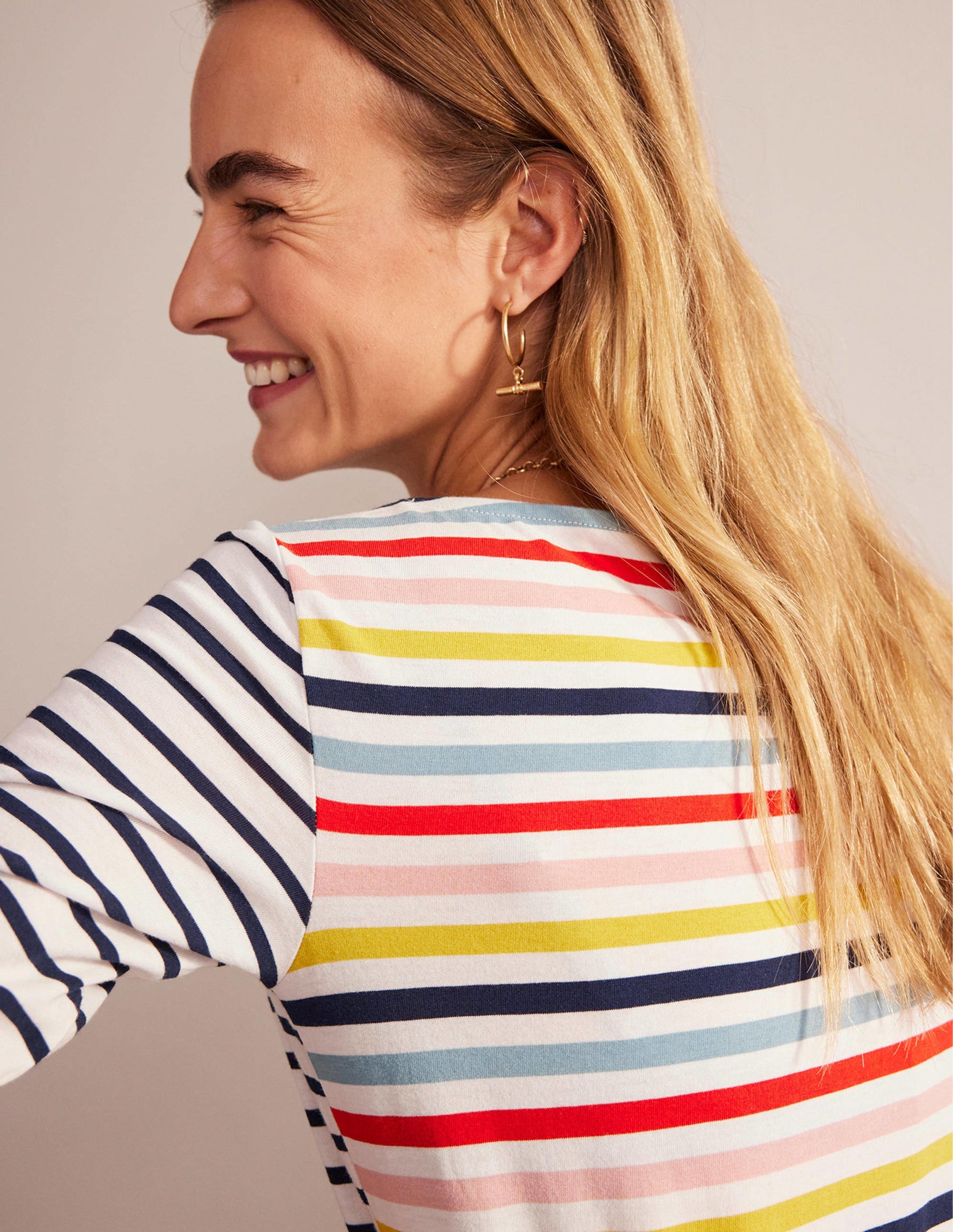 Ella Long Sleeve Breton-Rainbow Multistripe-3
