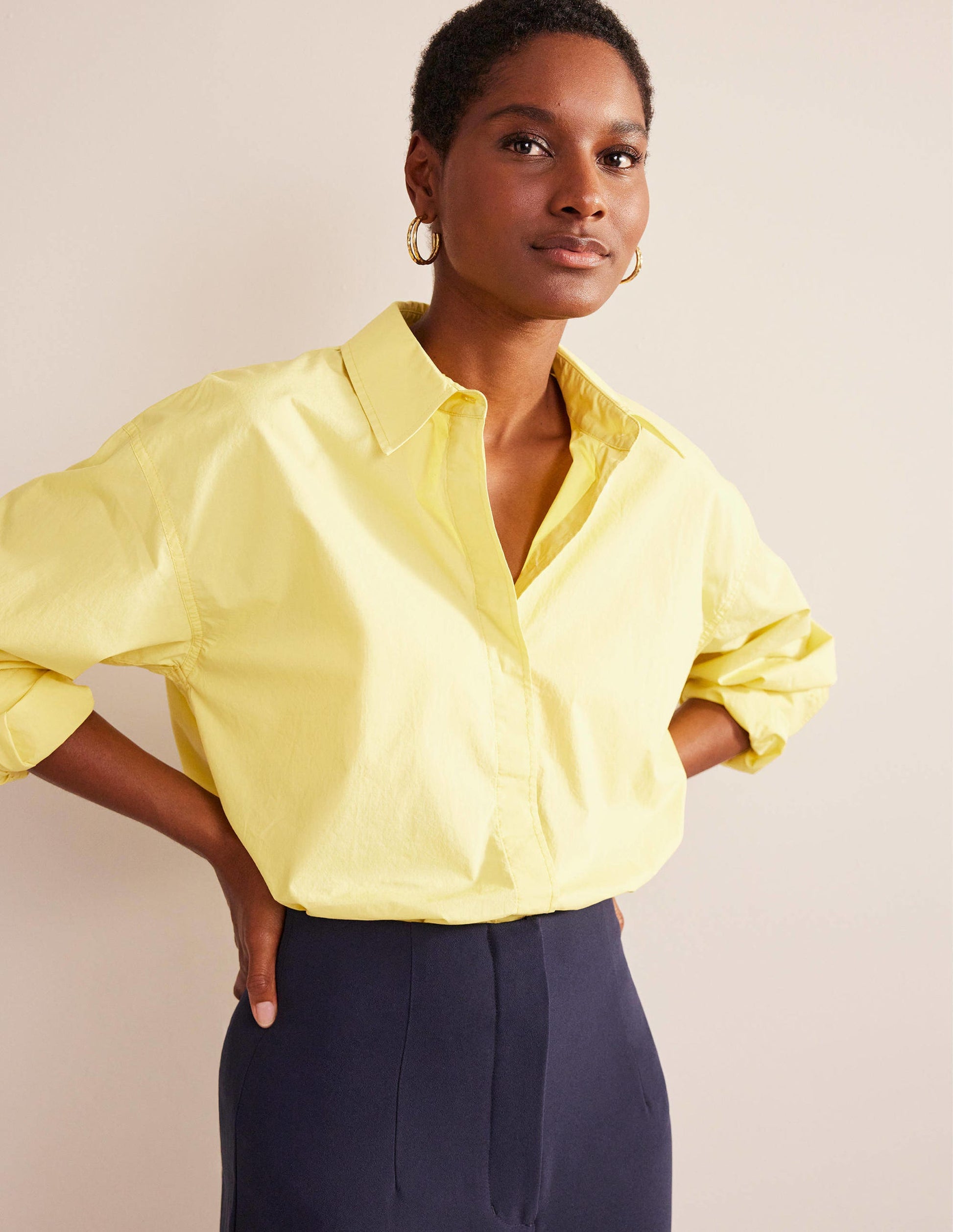 Oversized Cotton Shirt-Pineapple-1