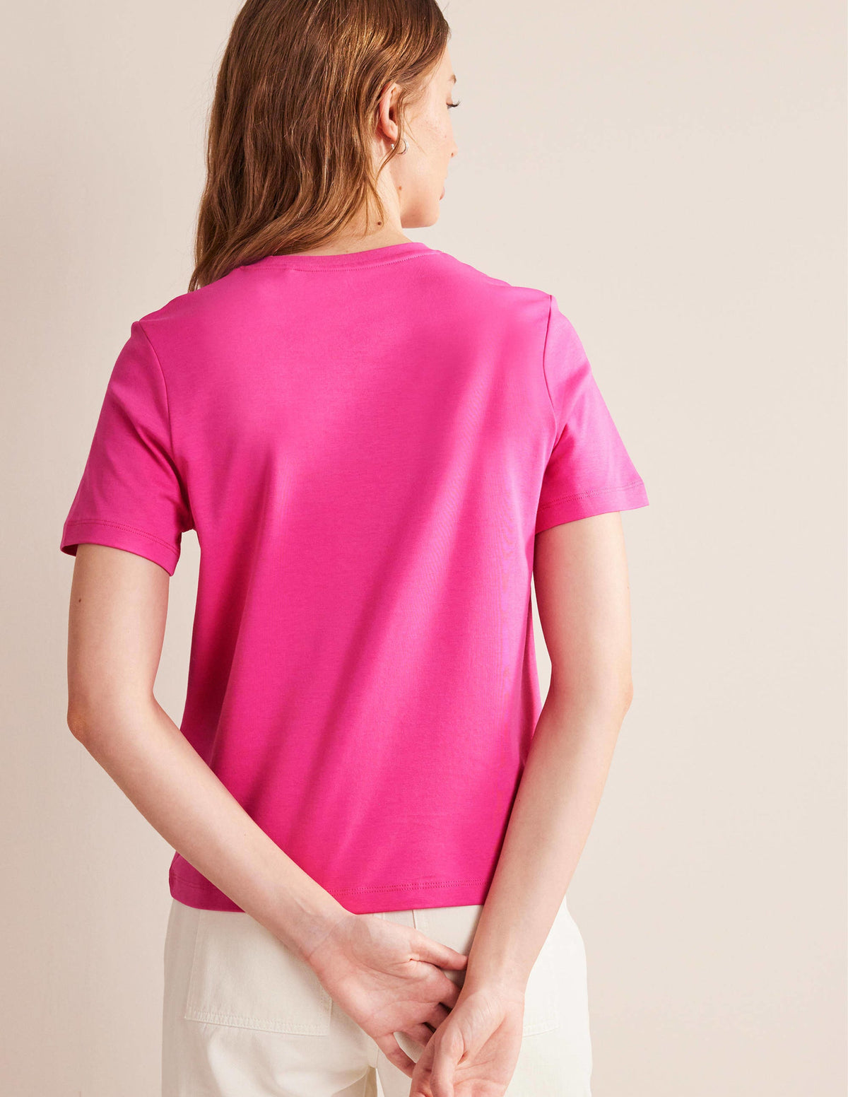 Perfect Cotton T-Shirt-Fuchsia Fedora - Image 5