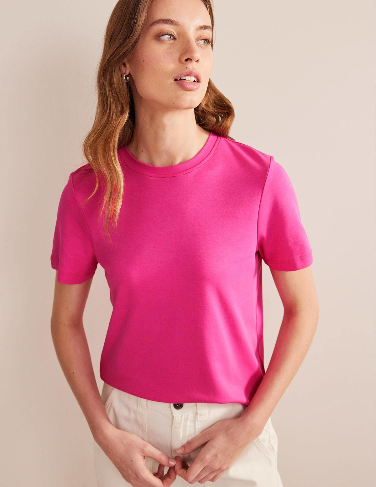 Perfect Cotton T-Shirt-Fuchsia Fedora - Image 6
