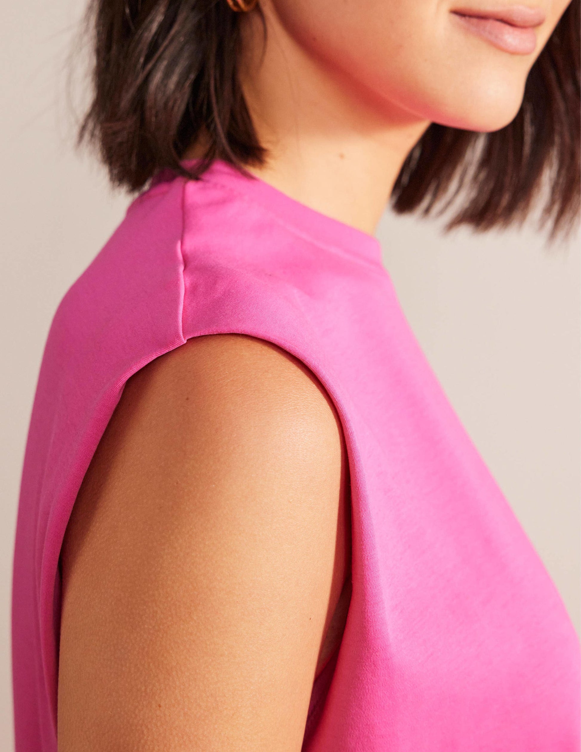 Perfect Cotton Sleeveless Top-Fuchsia Fedora-4