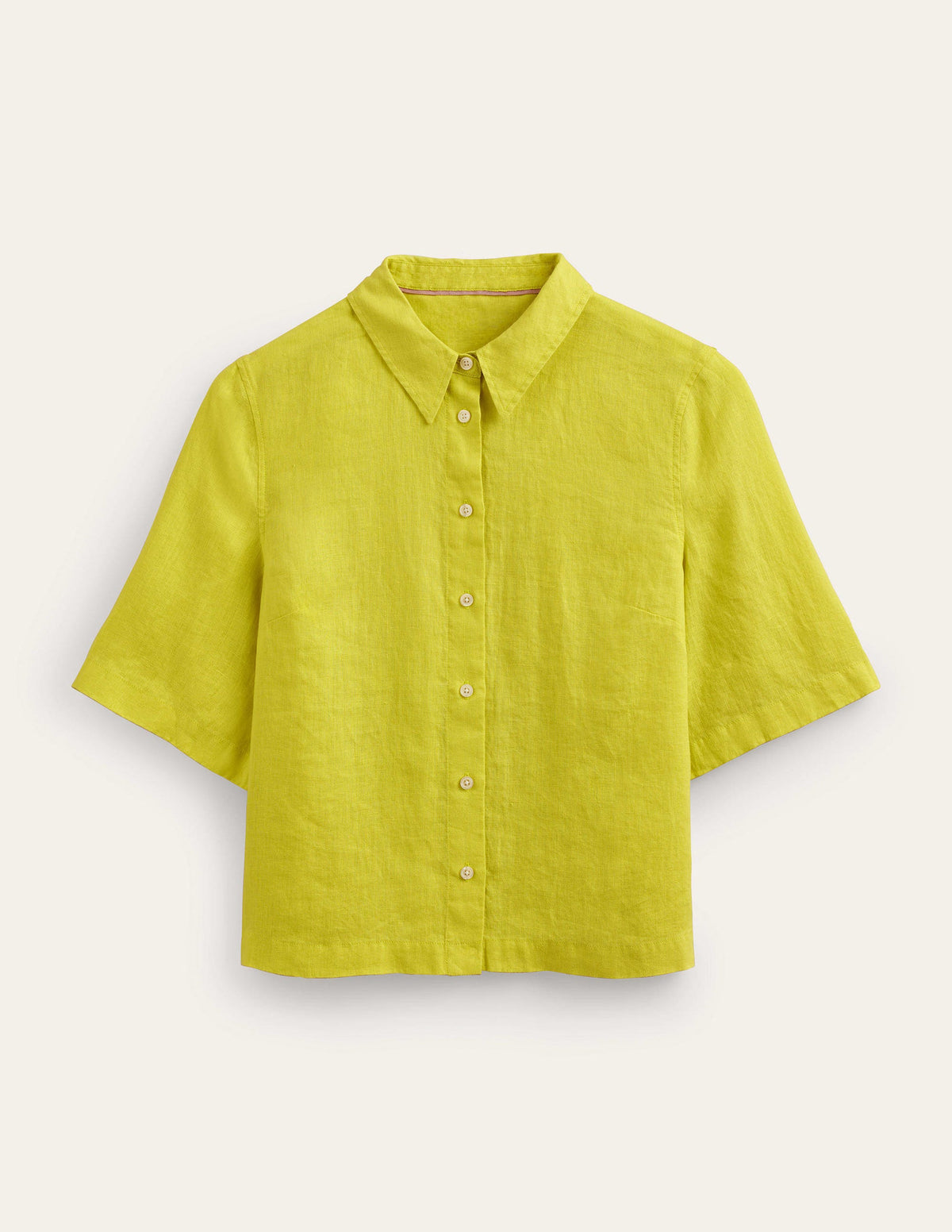 Short Sleeve Linen Shirt-Citrus - Image 6