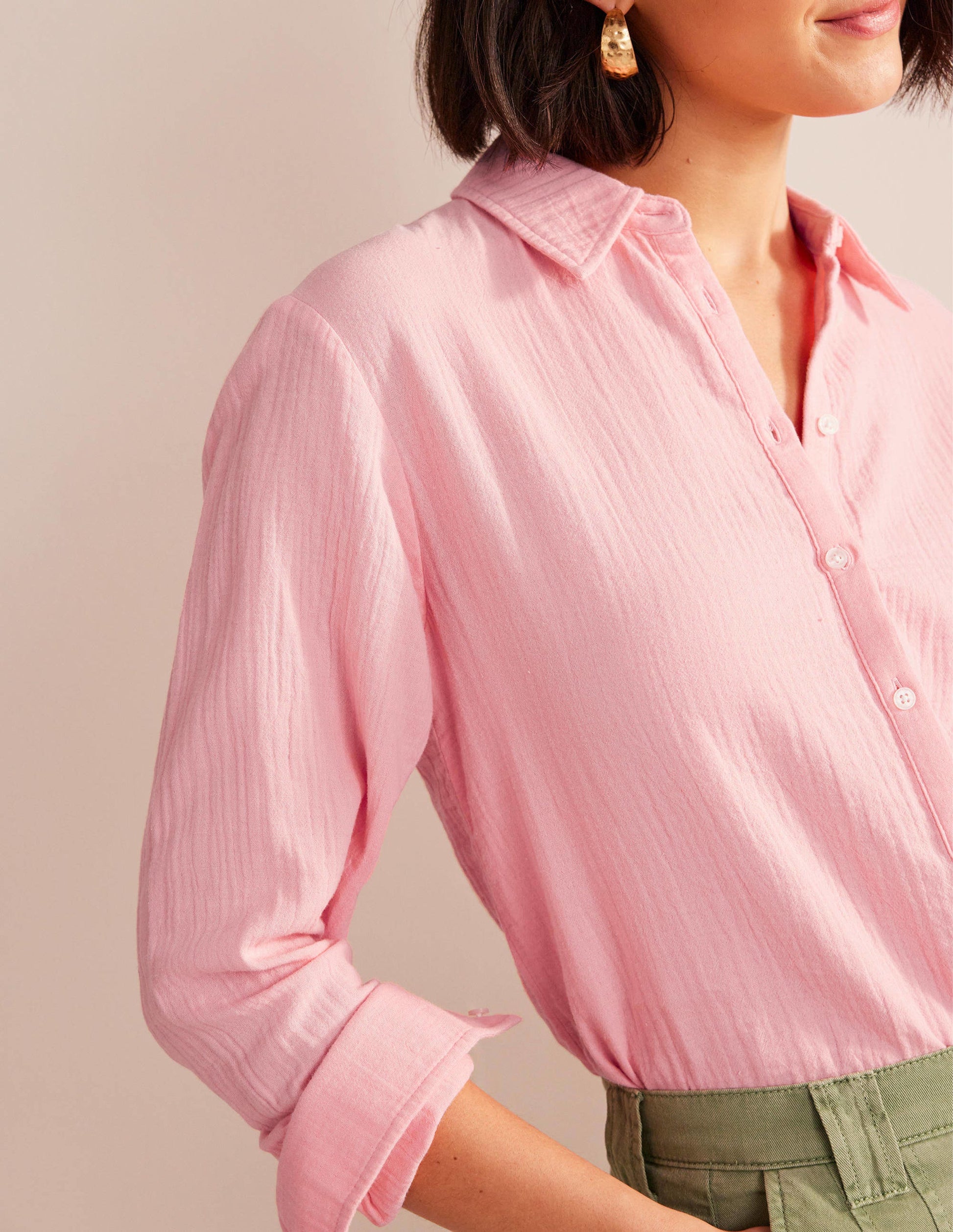 Cotton Texture Shirt-Dahlia Pink-2