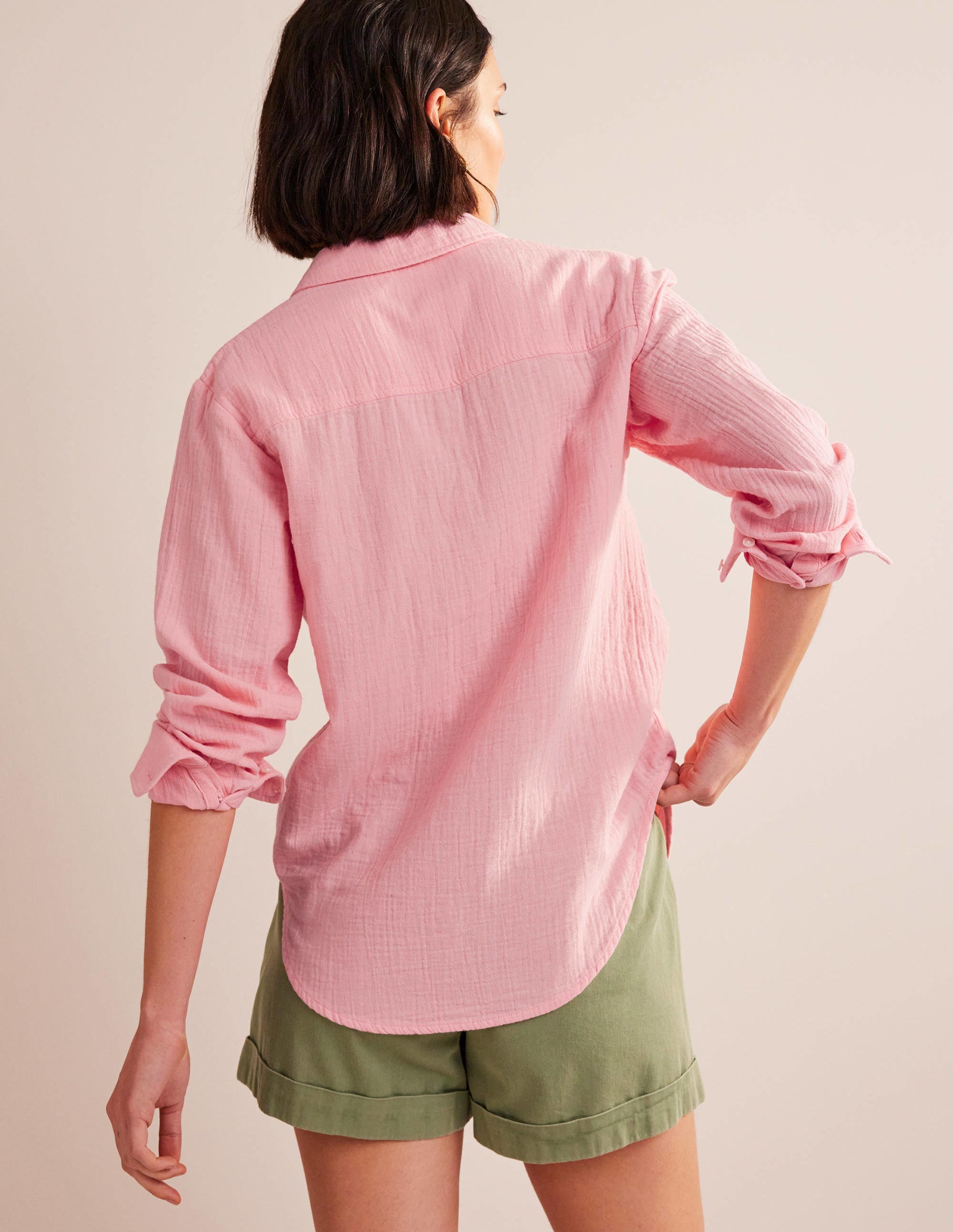 Cotton Texture Shirt-Dahlia Pink - Image 3