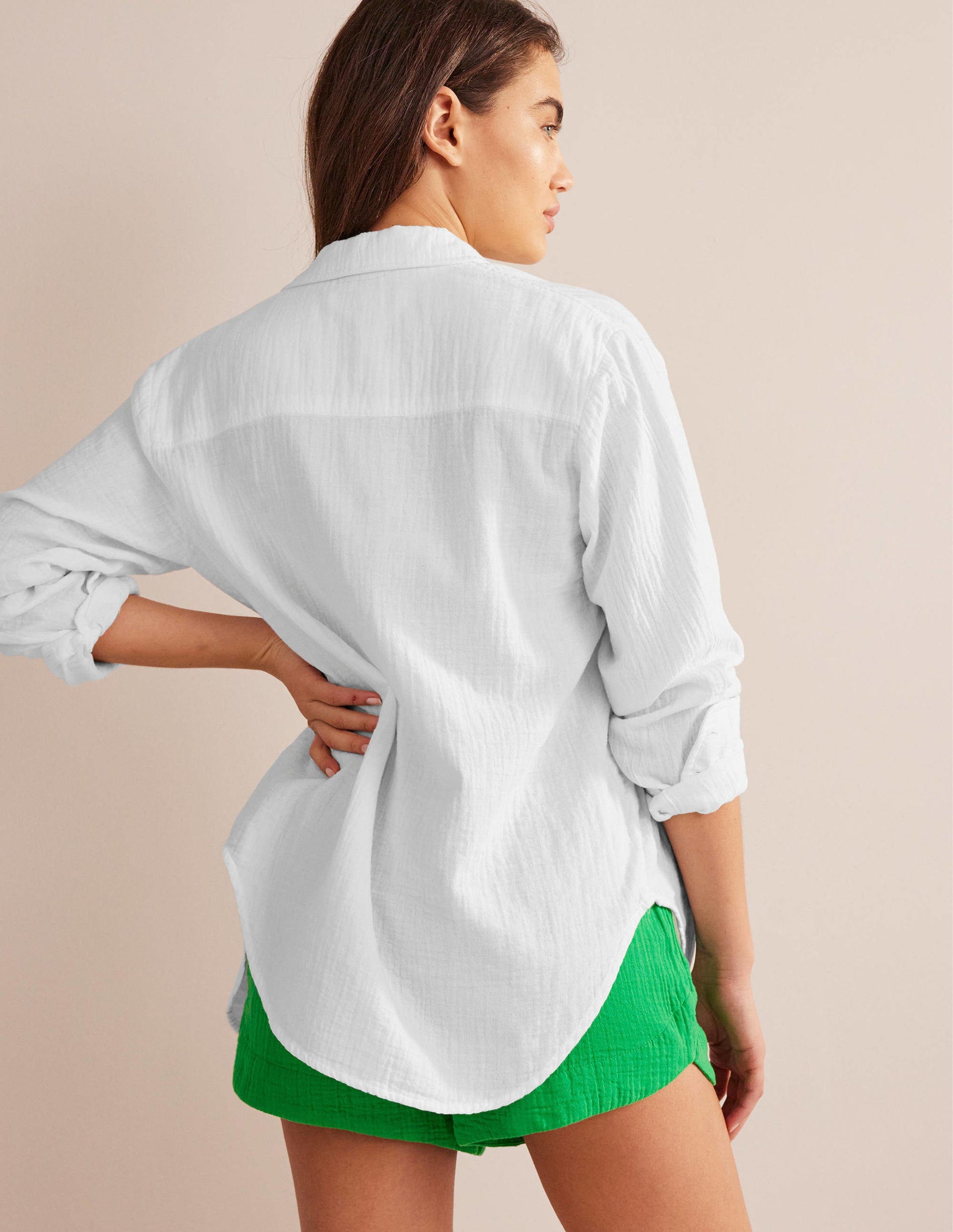 Cotton Texture Shirt-White-3
