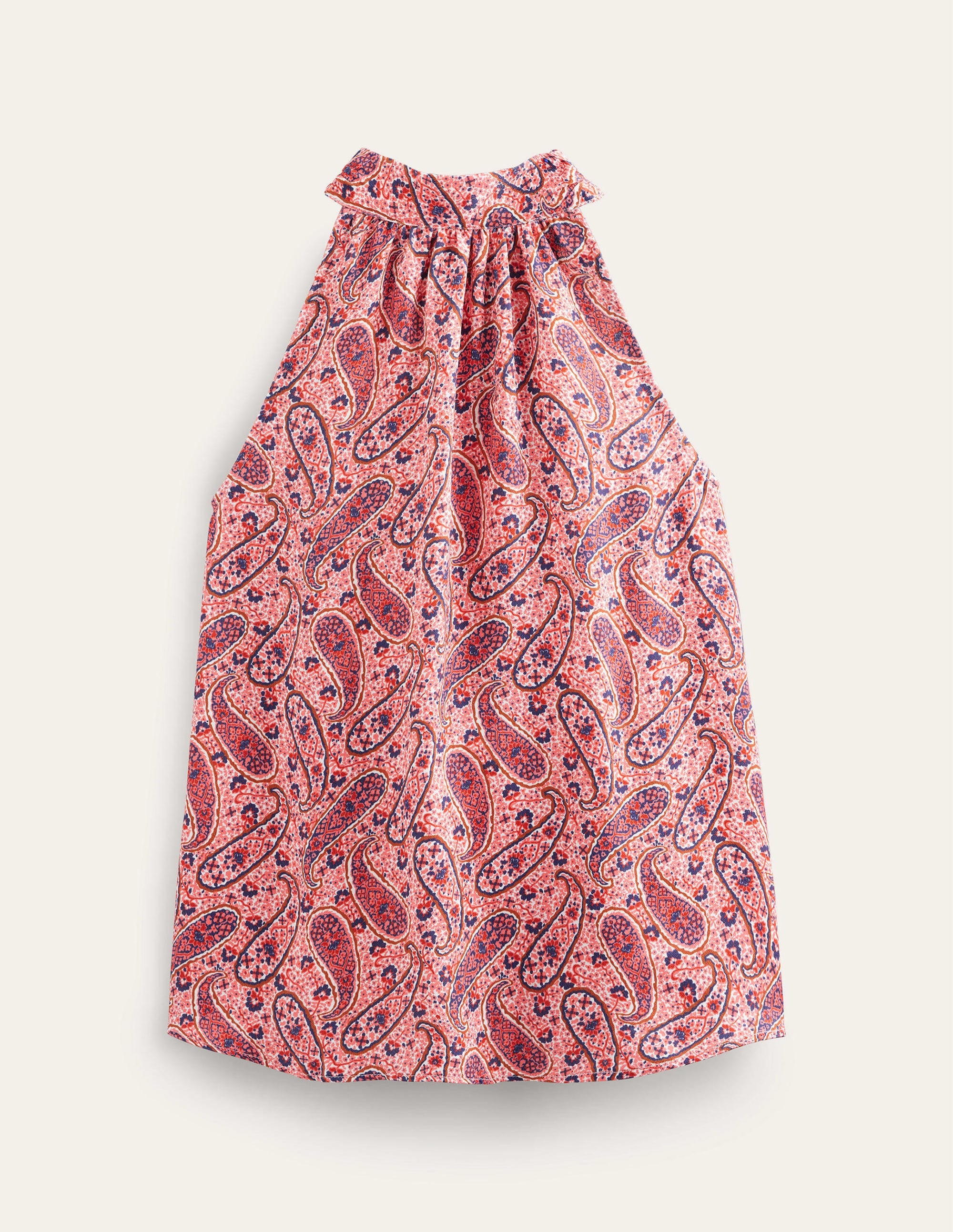 Satin Cutaway Top-Pink Sherbet, Paisley Bloom - Image 5