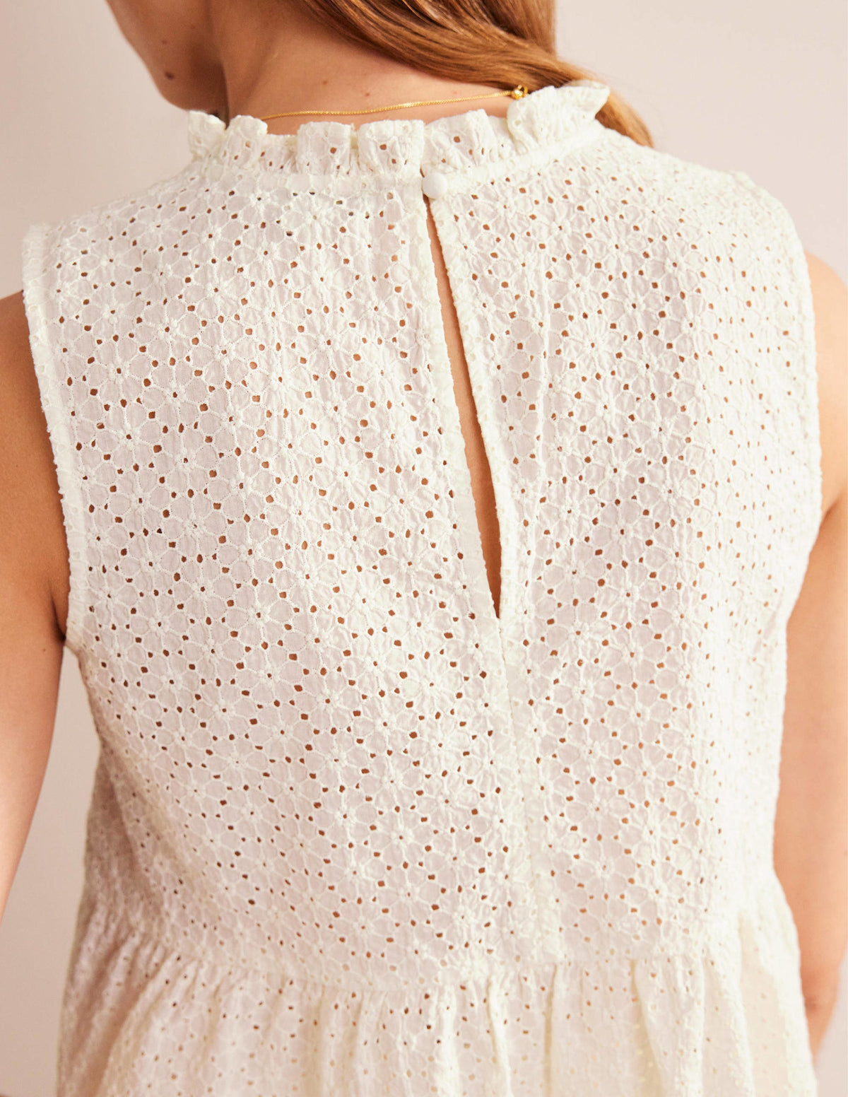 Broderie Peplum Top-Ivory - Image 2