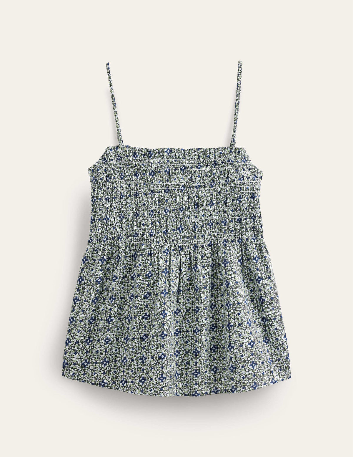 Smocked Cami Top-Reseda, Floral Tile-5