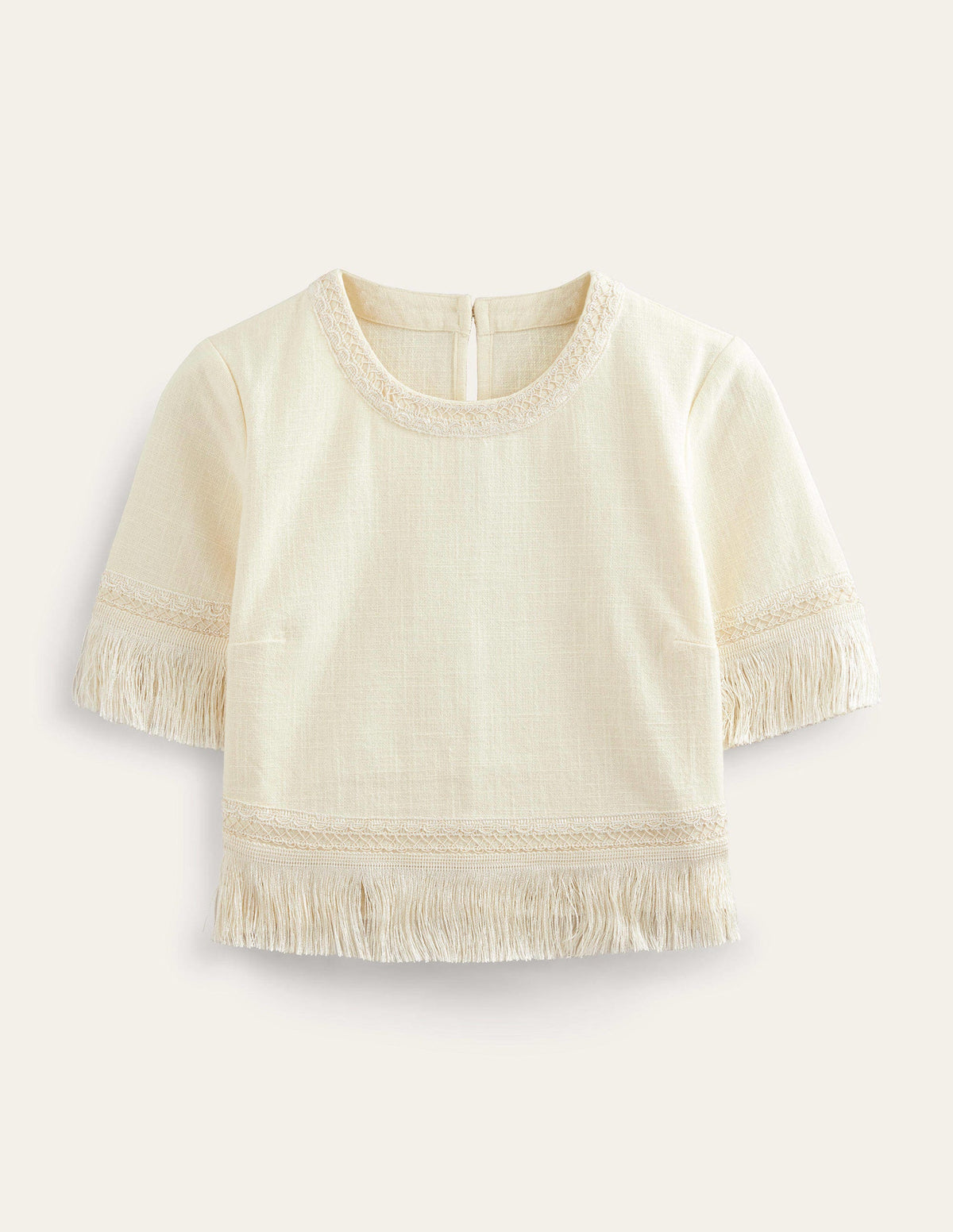 Fringe Trim Top-Ivory - Image 5