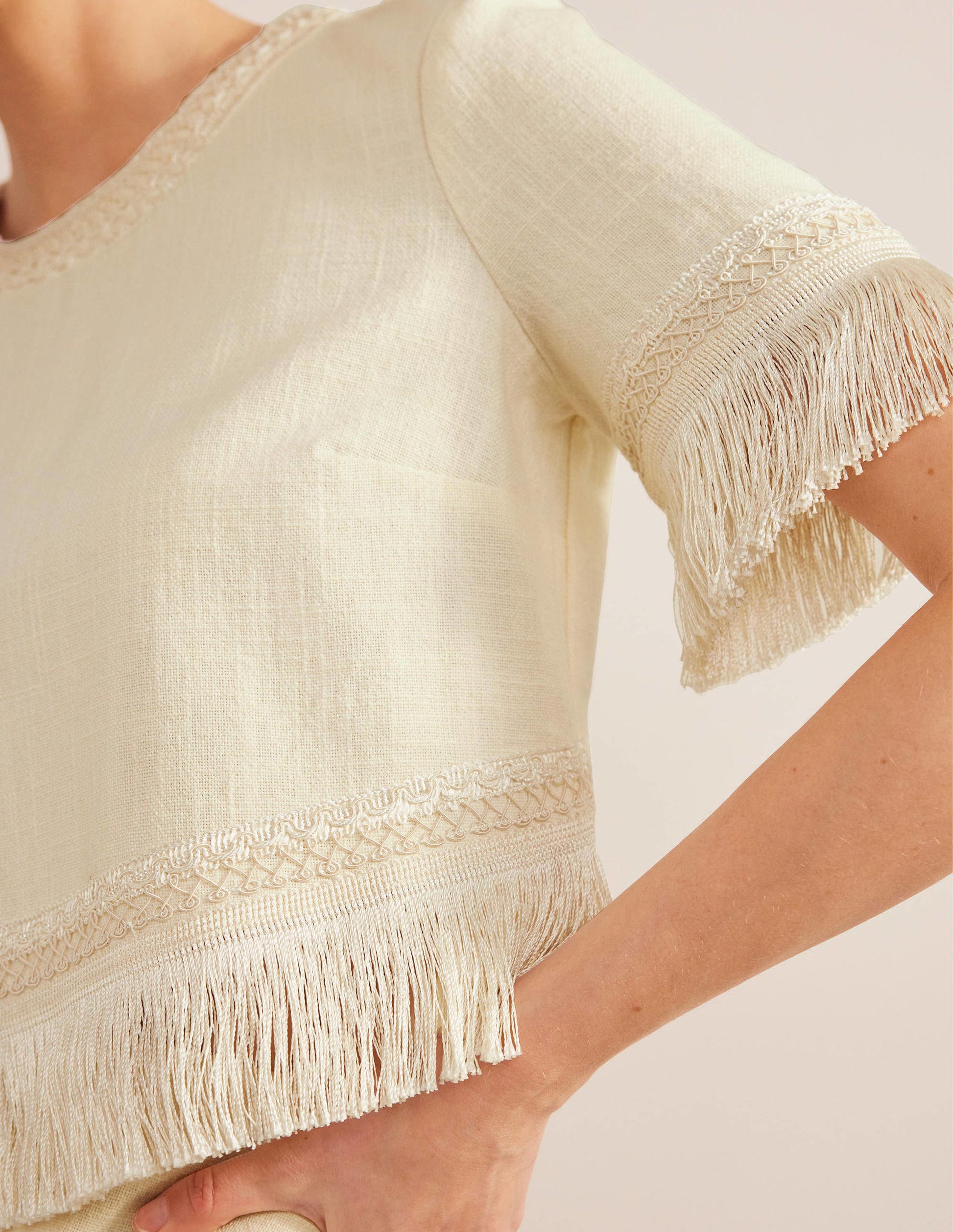 Fringe Trim Top-Ivory-2