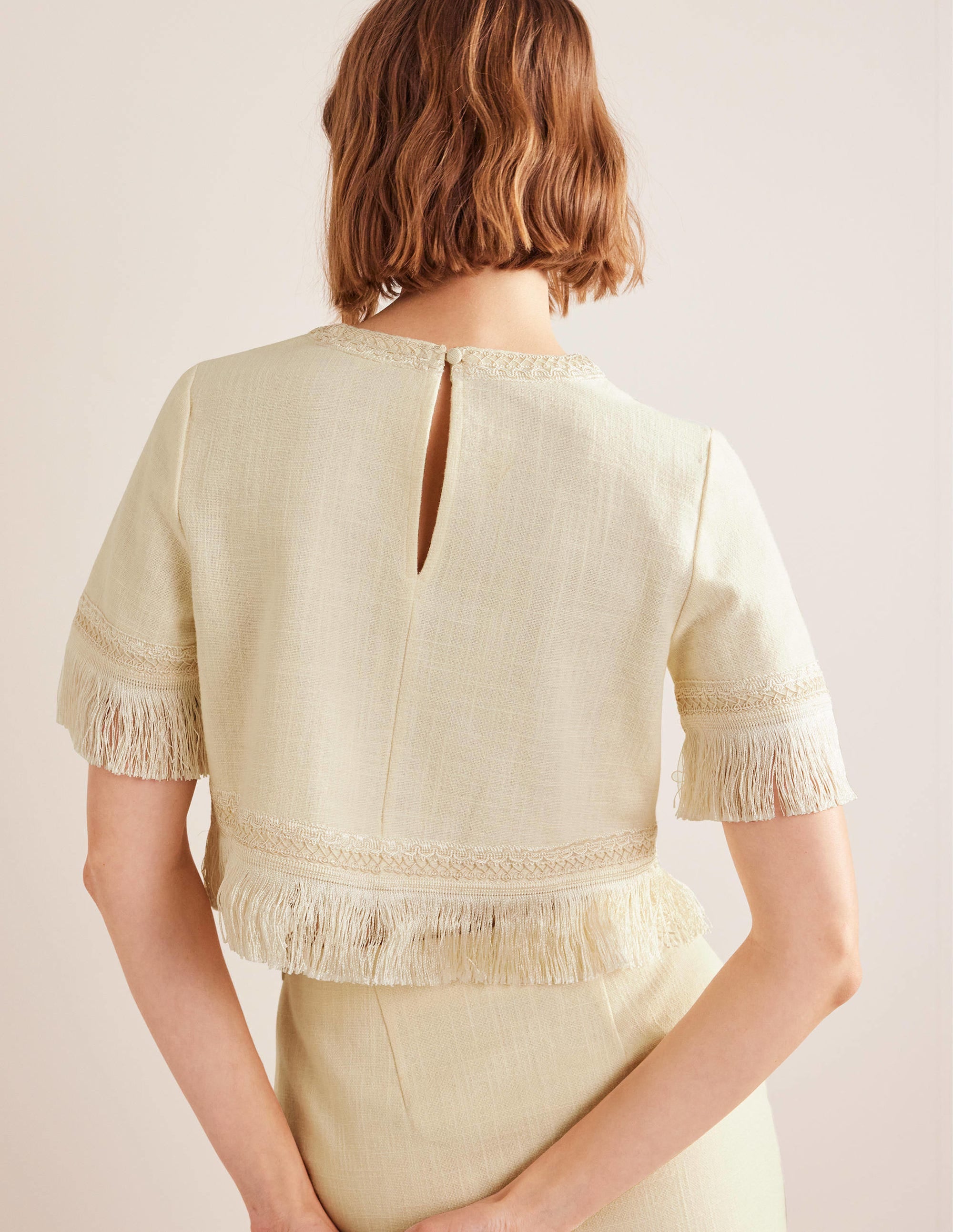 Fringe Trim Top-Ivory - Image 3