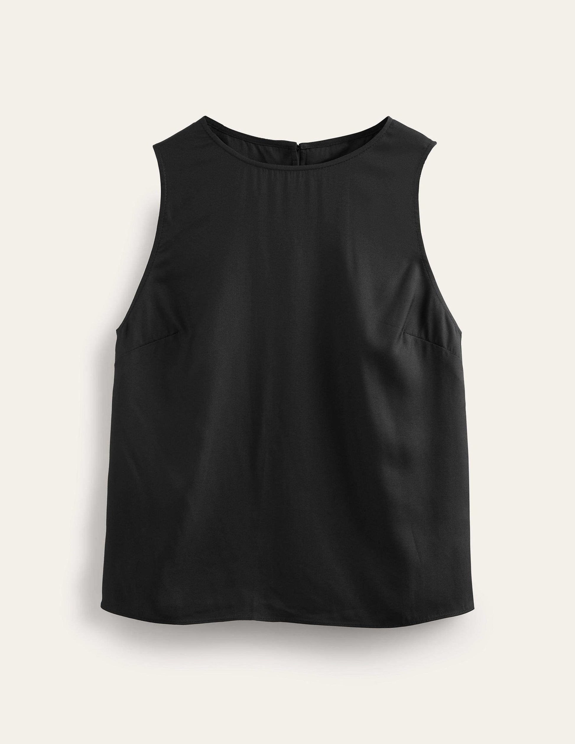 Silk Blend Shell Top-Black-5