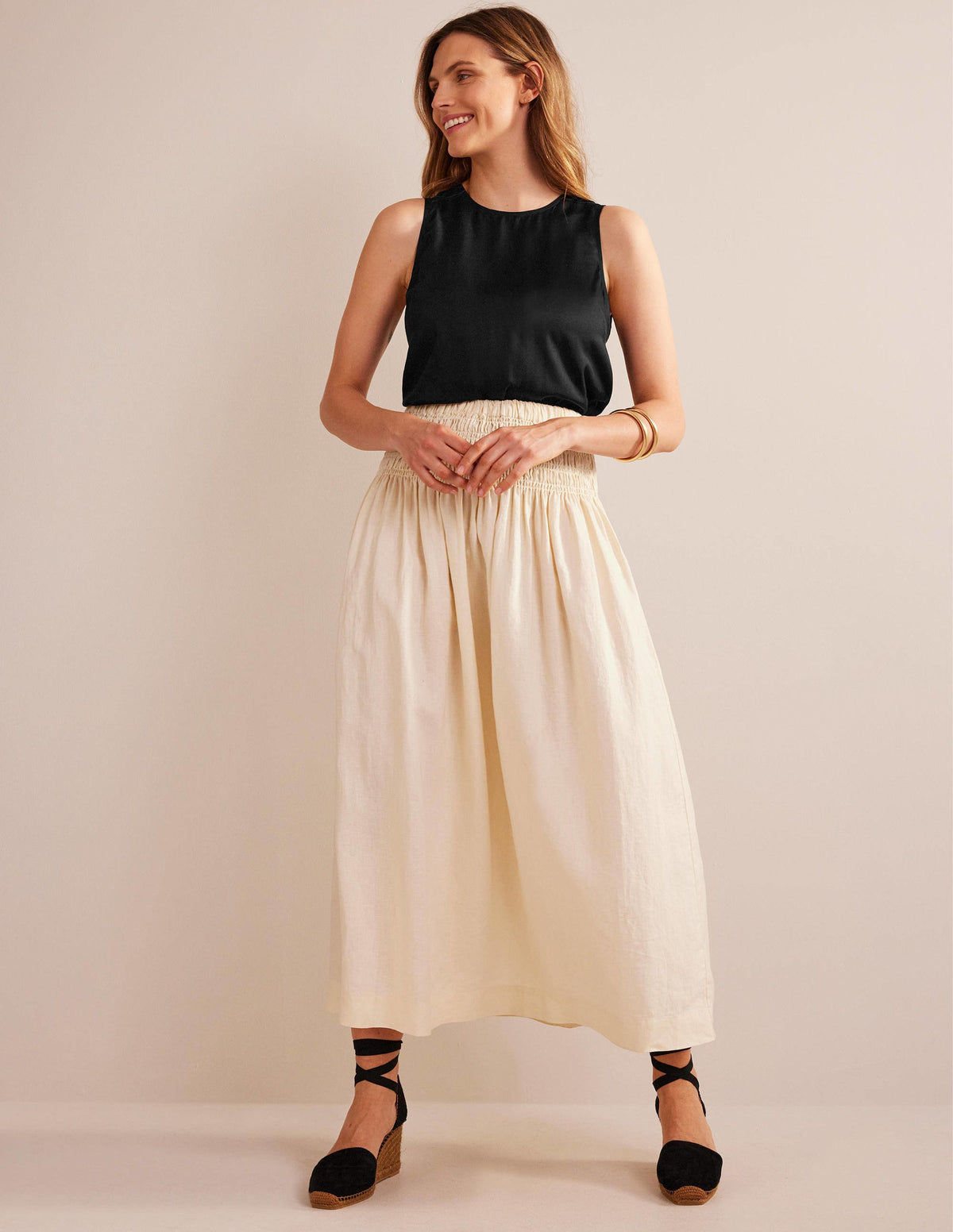Silk Blend Shell Top-Black - Image 4