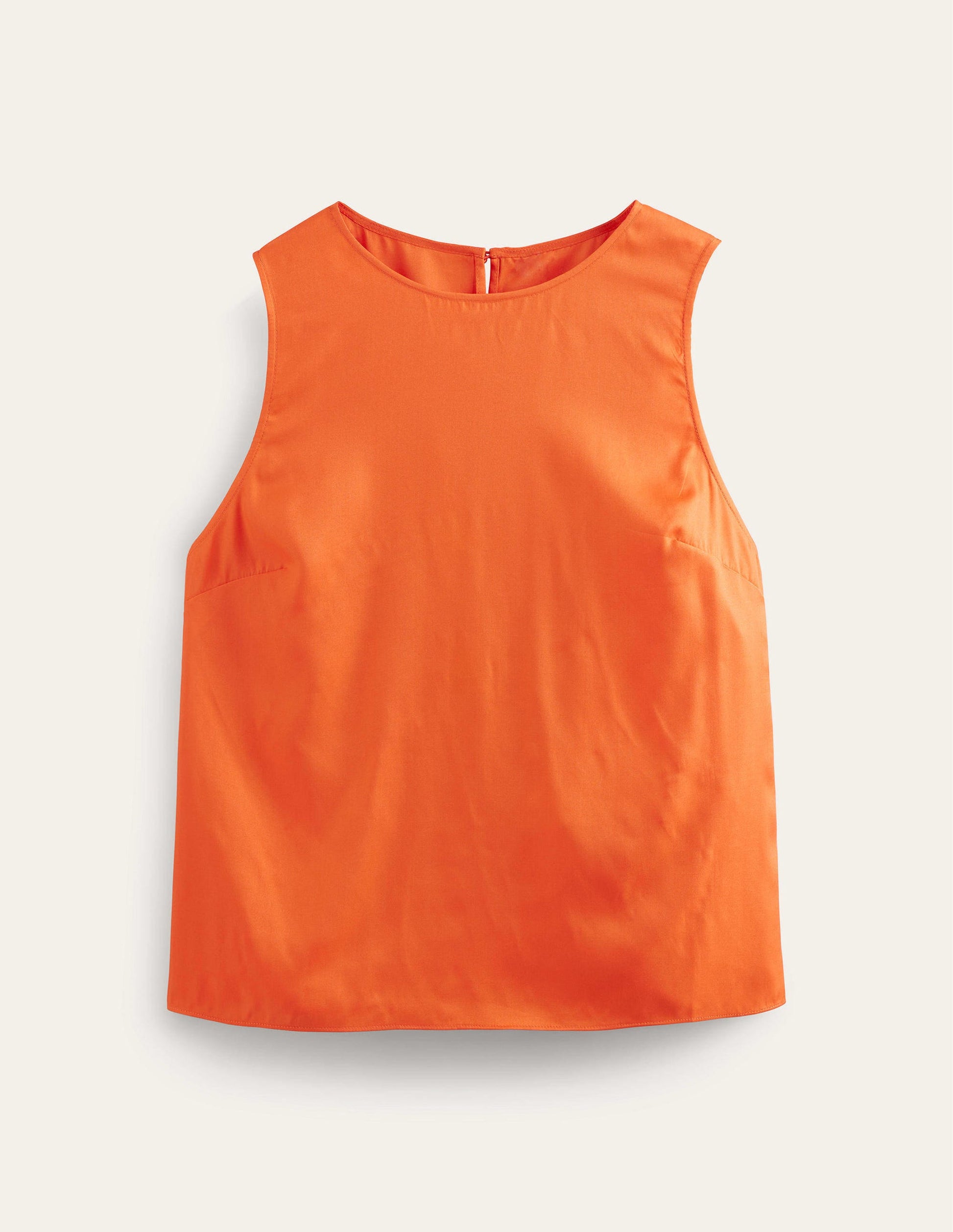 Silk Blend Shell Top-Vermillion Red-5