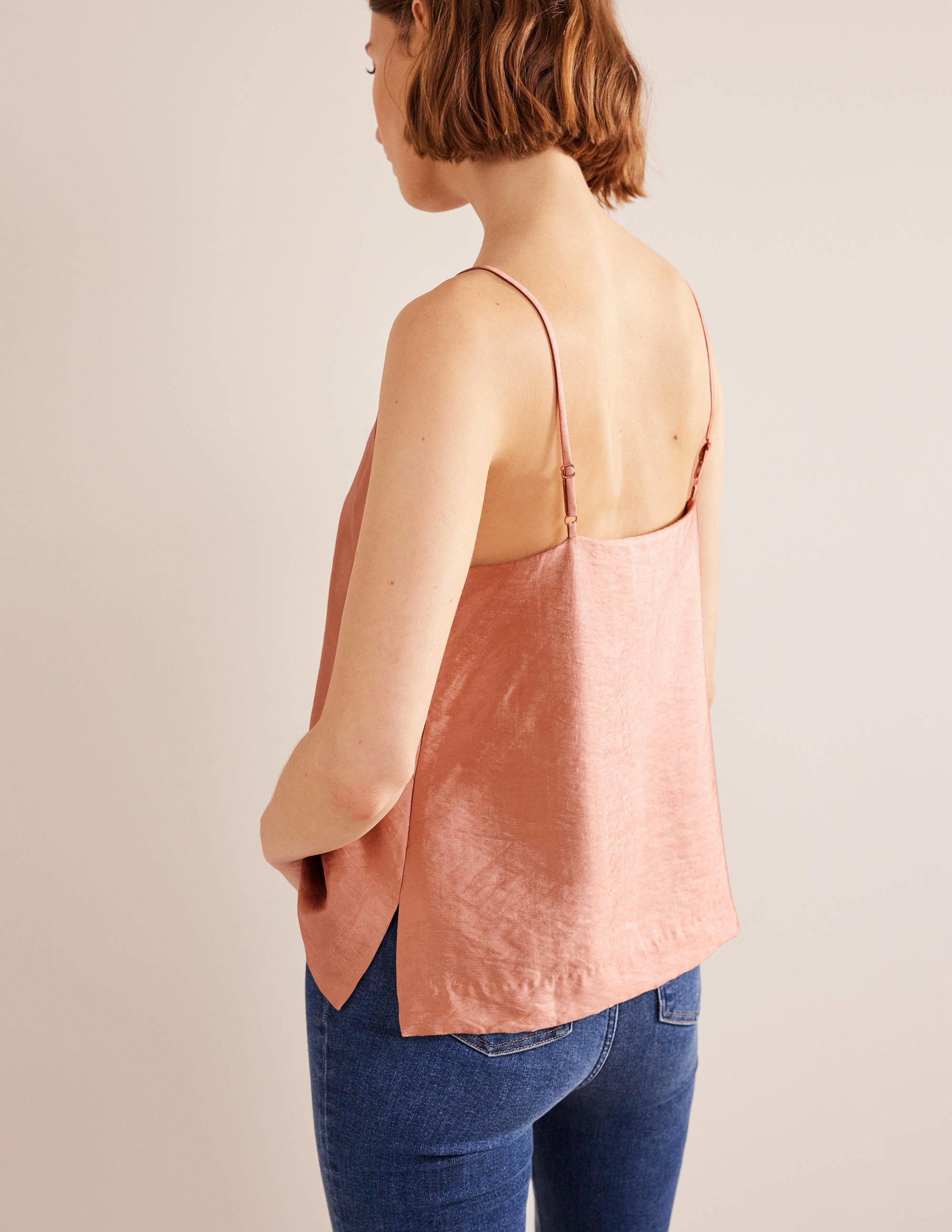 Longerline Satin Cami-Blush - Image 3