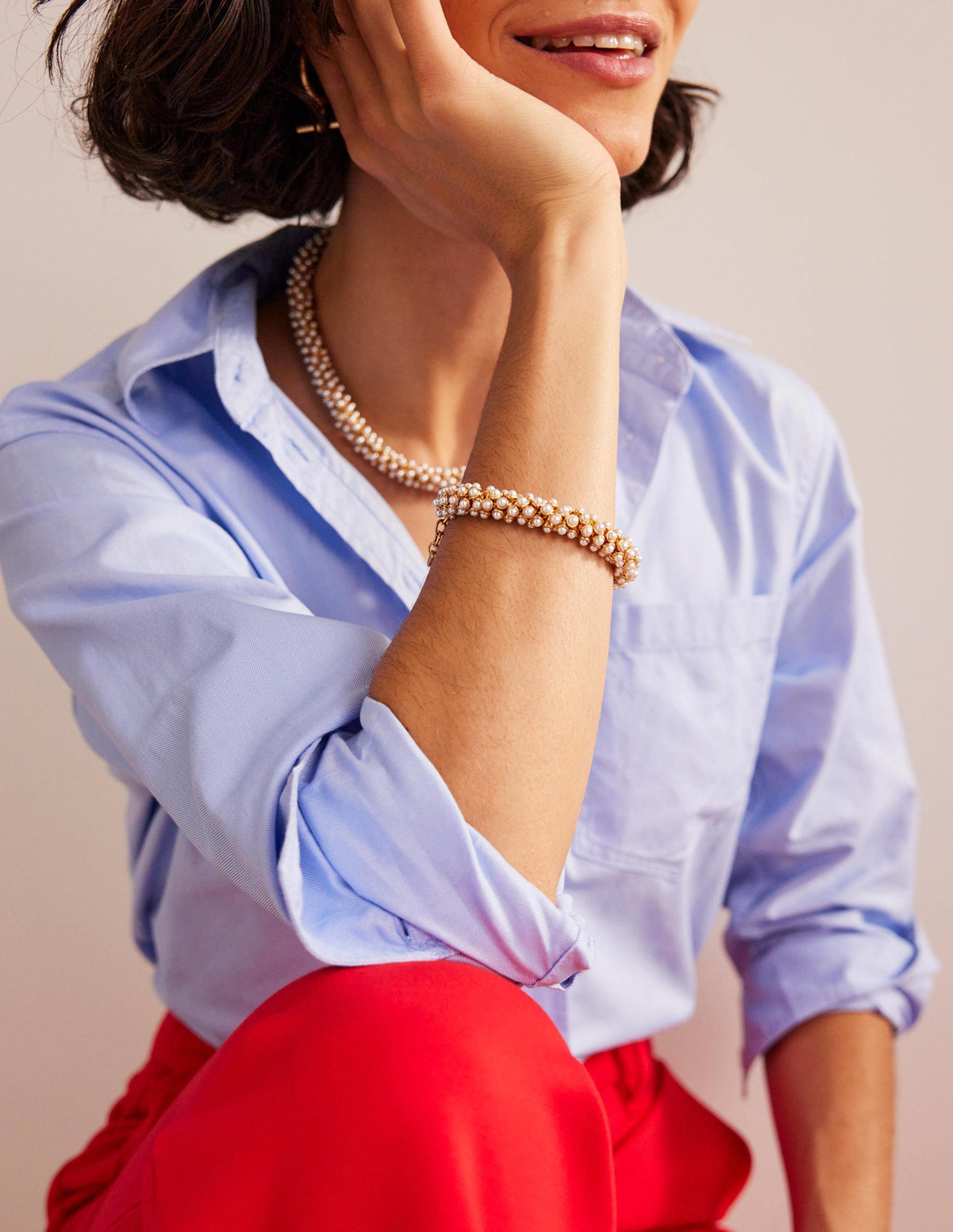 Ruched Detail Cami Top-White - Image 5