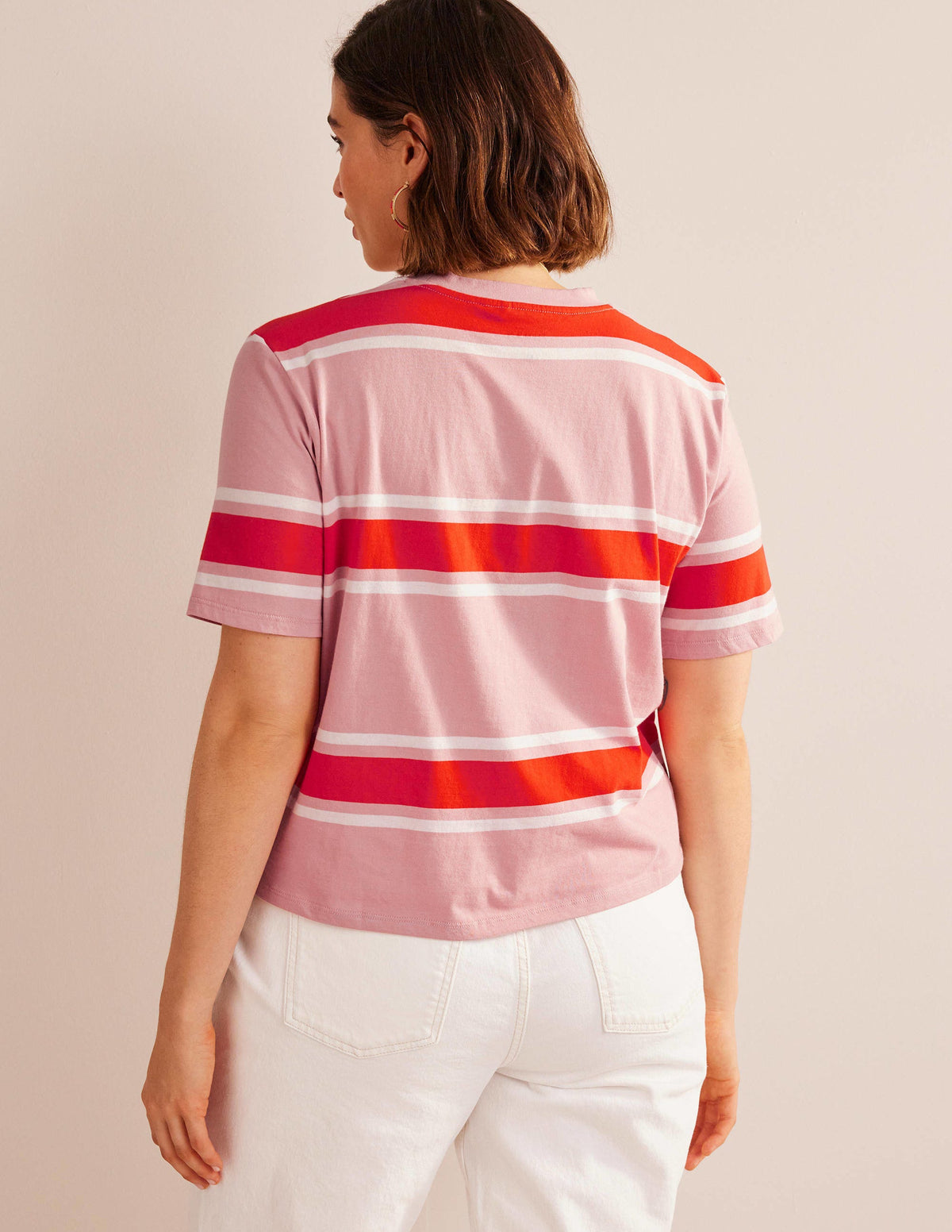Boxy Stripe T-Shirt-Soft Pink/Orange Stripe - Image 6