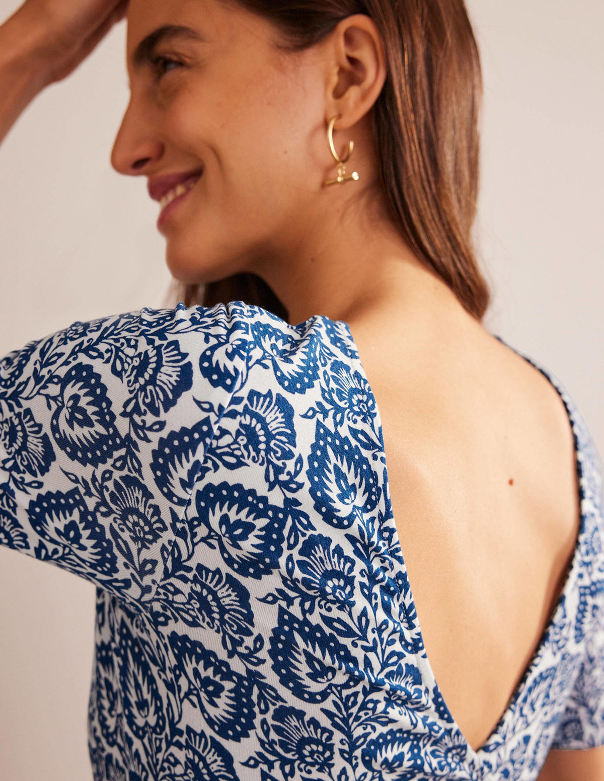 Wrap Back Jersey Top-Sapphire, Oak Terrace-2