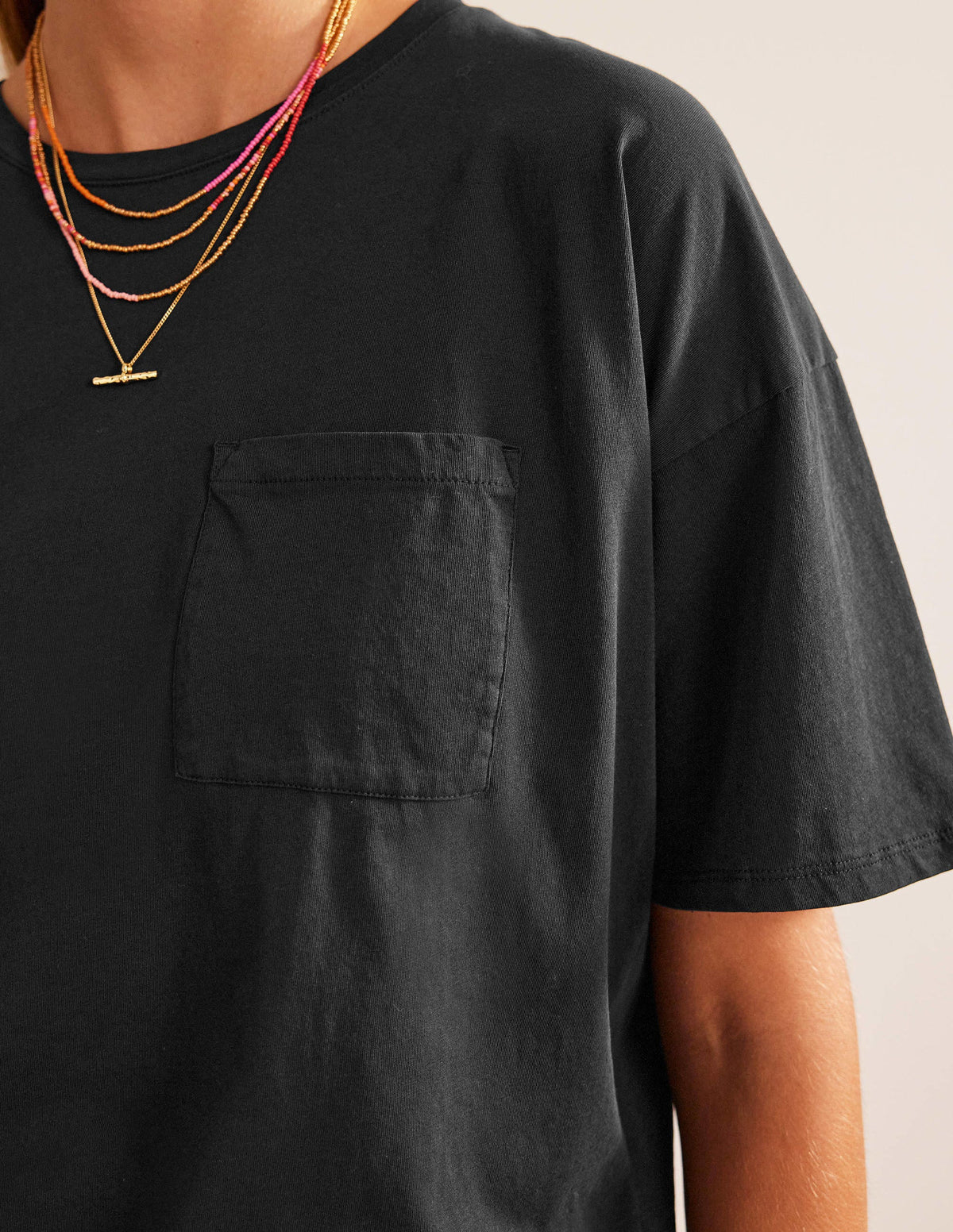 Oversized Washed T-Shirt-Black-2