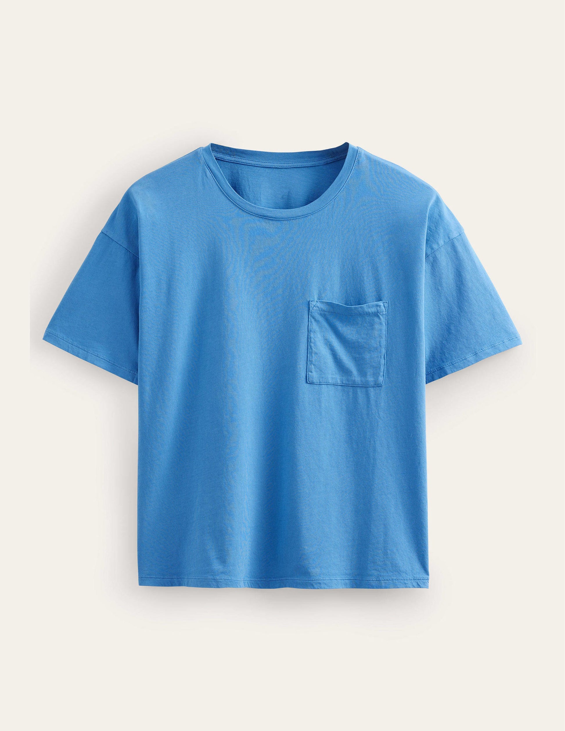 Oversized Washed T-Shirt-Schoolhouse Blue-5
