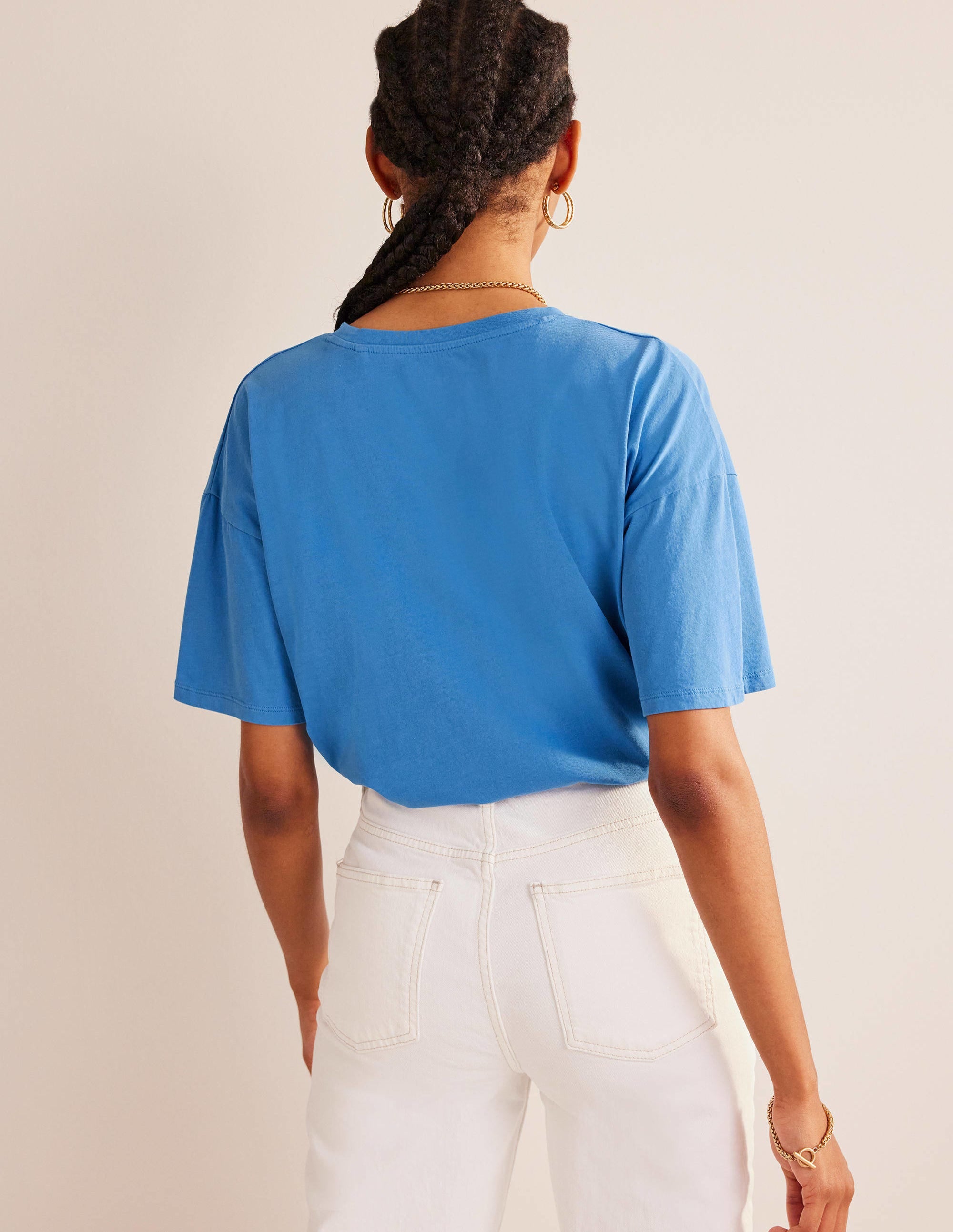 Oversized Washed T-Shirt-Schoolhouse Blue - Image 3