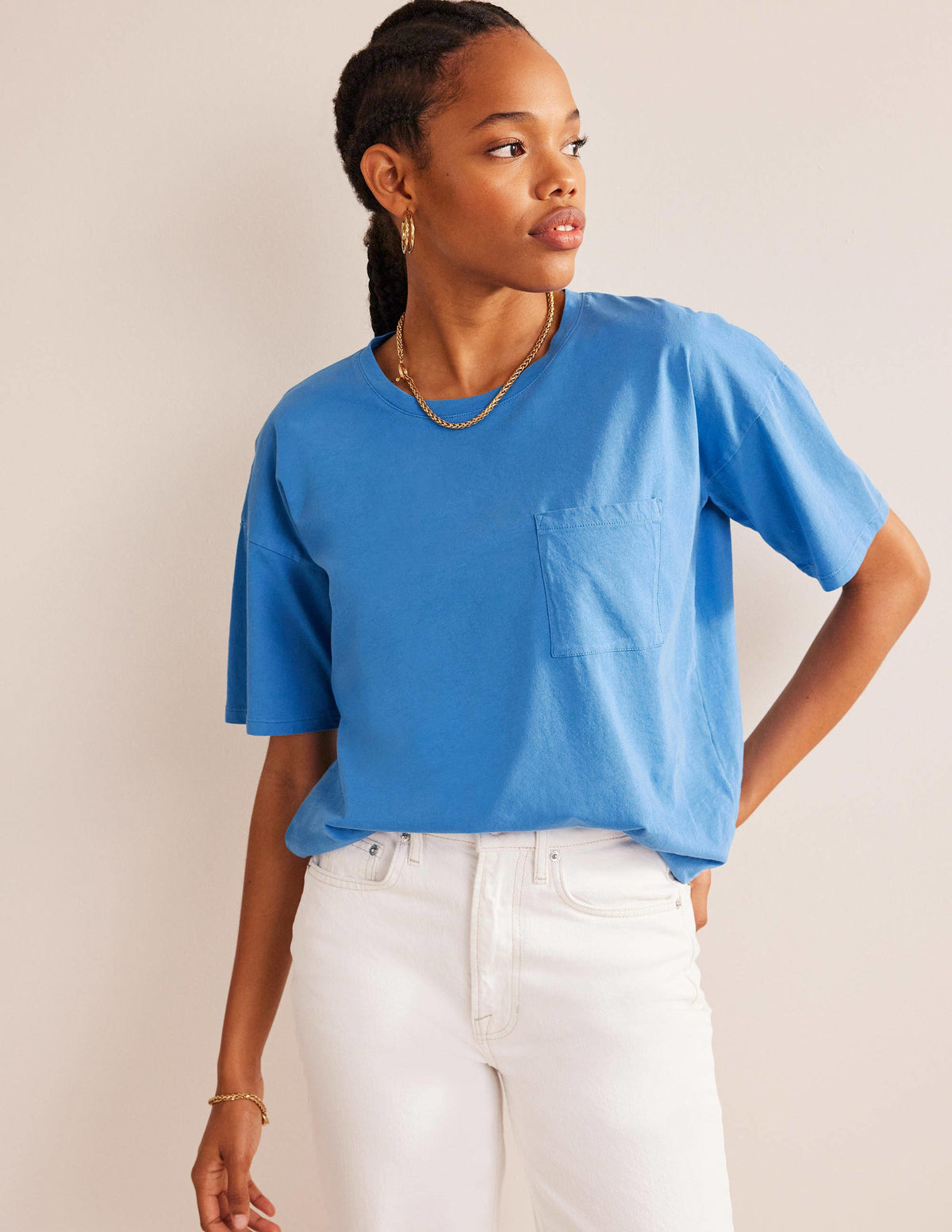 Oversized Washed T-Shirt-Schoolhouse Blue - Image 4