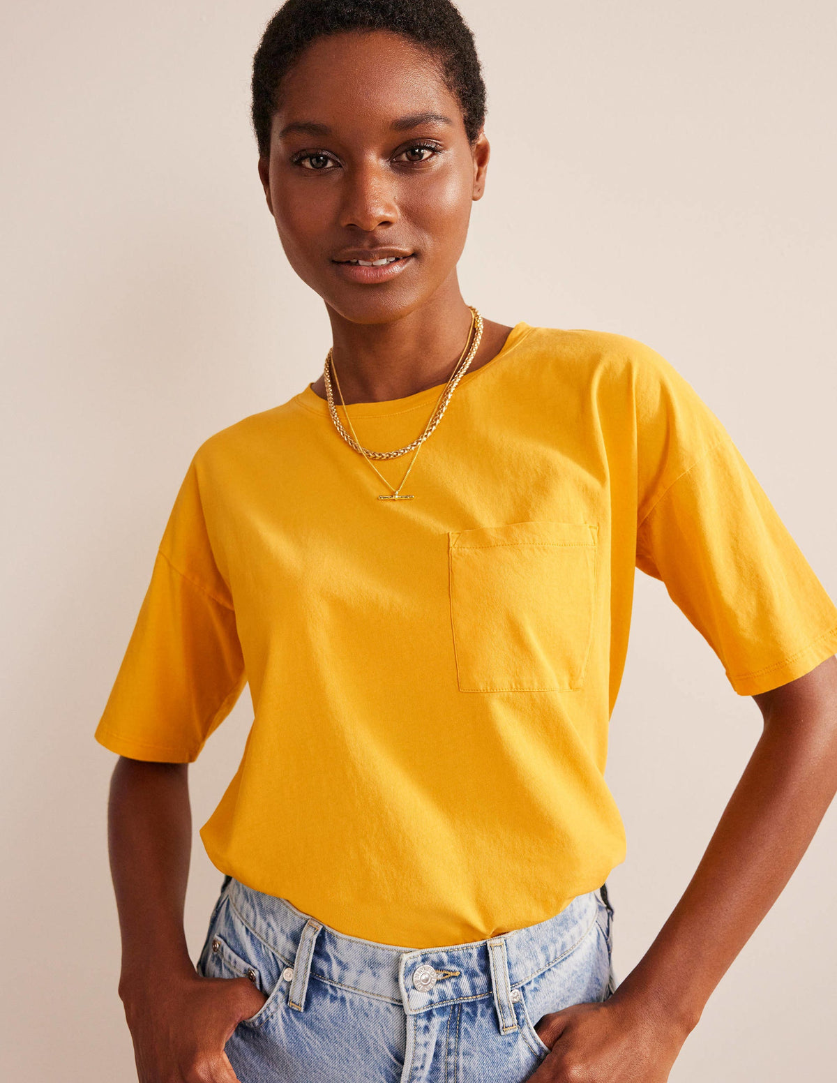 Oversized Washed T-Shirt-French Marigold - Image 1