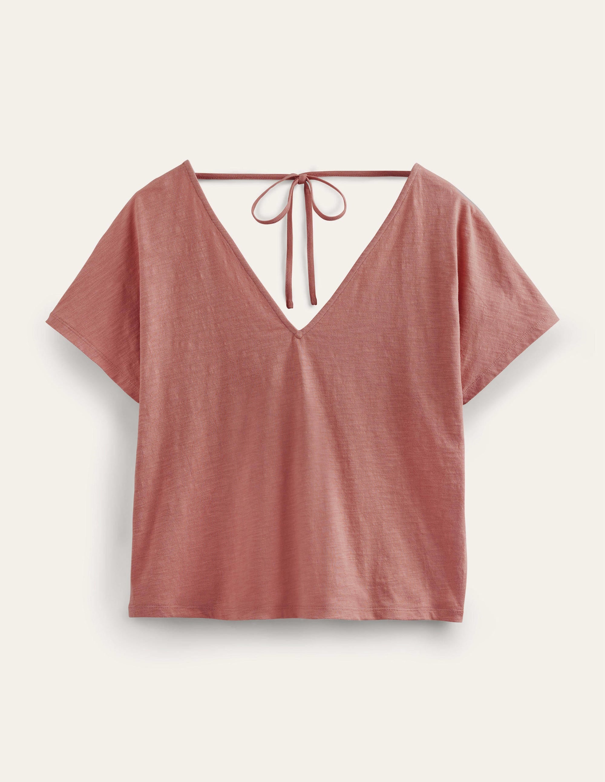 Tie Back Jersey Top-Rose Pink - Image 5