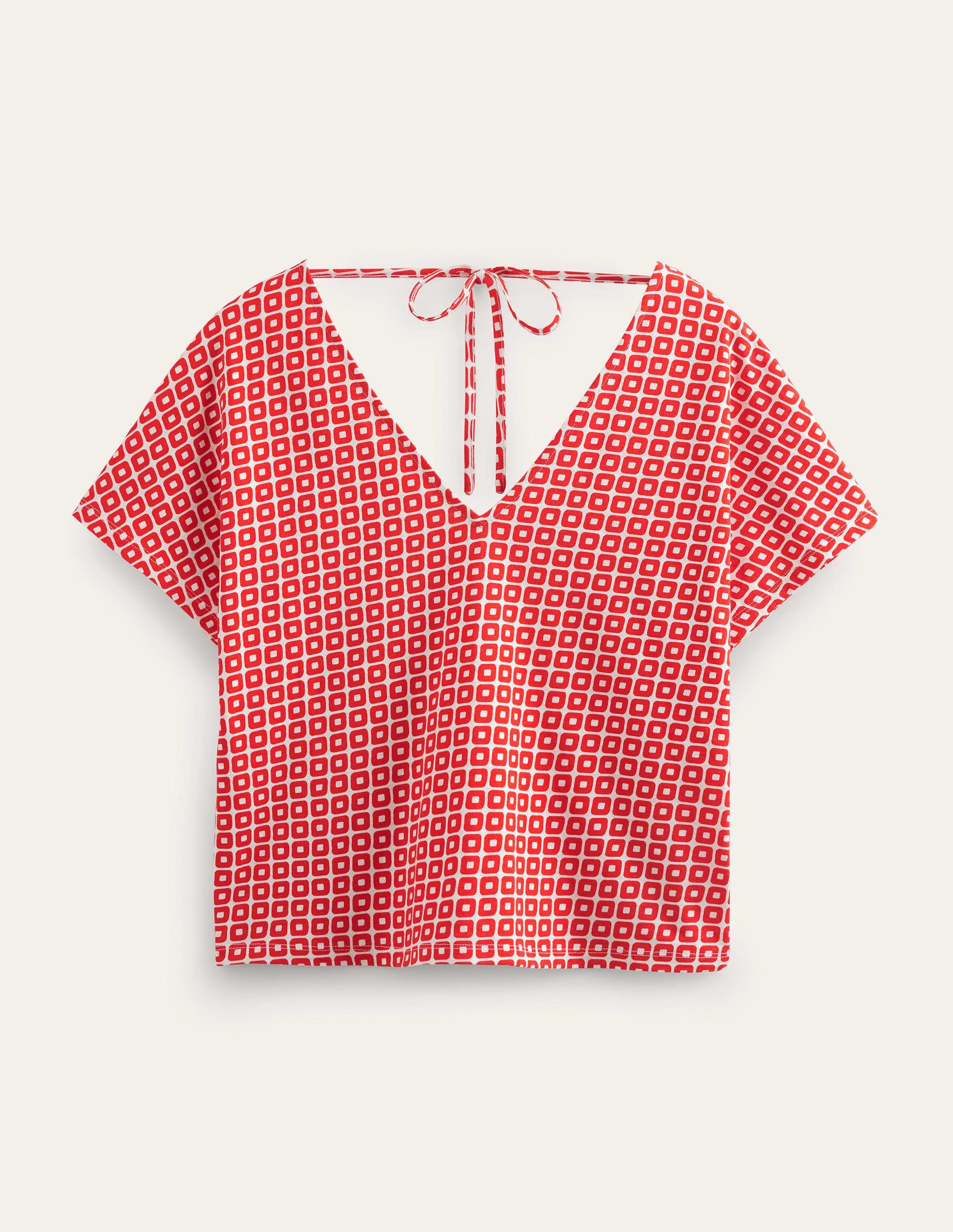 Tie Back Jersey Top-Vermillion Cube - Image 5