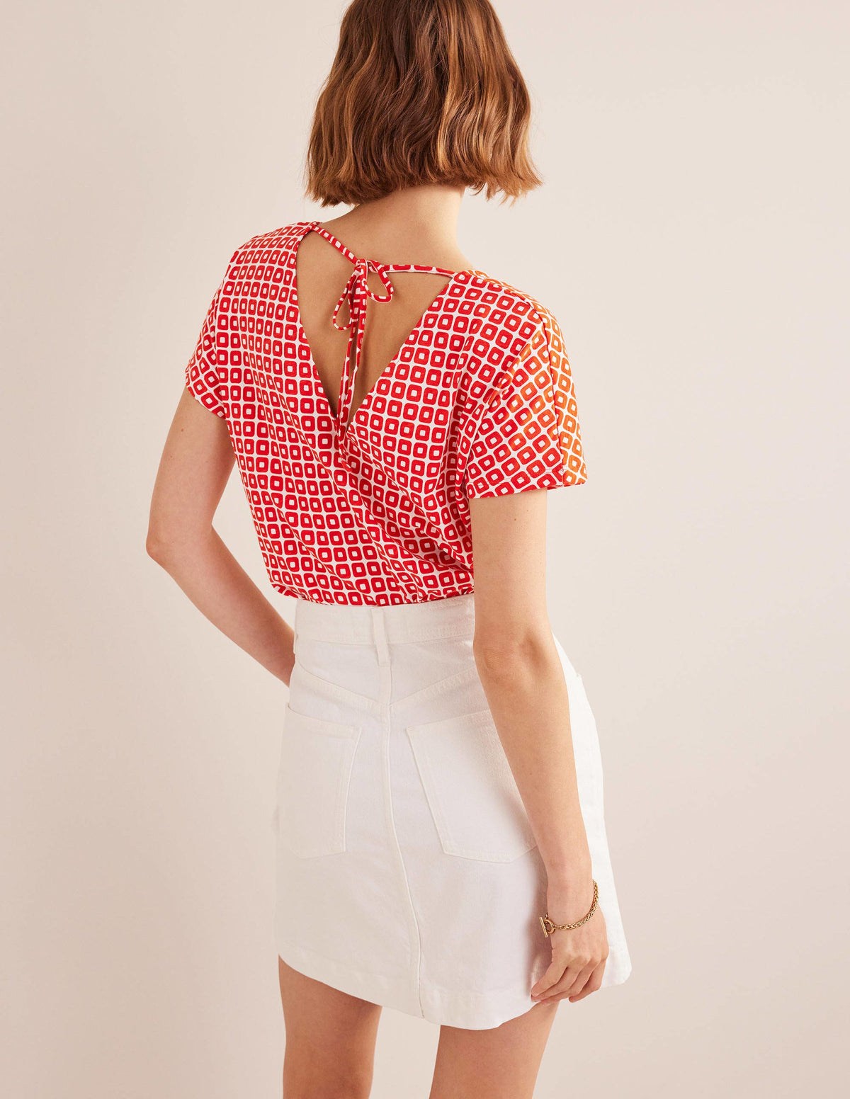 Tie Back Jersey Top-Vermillion Cube - Image 3