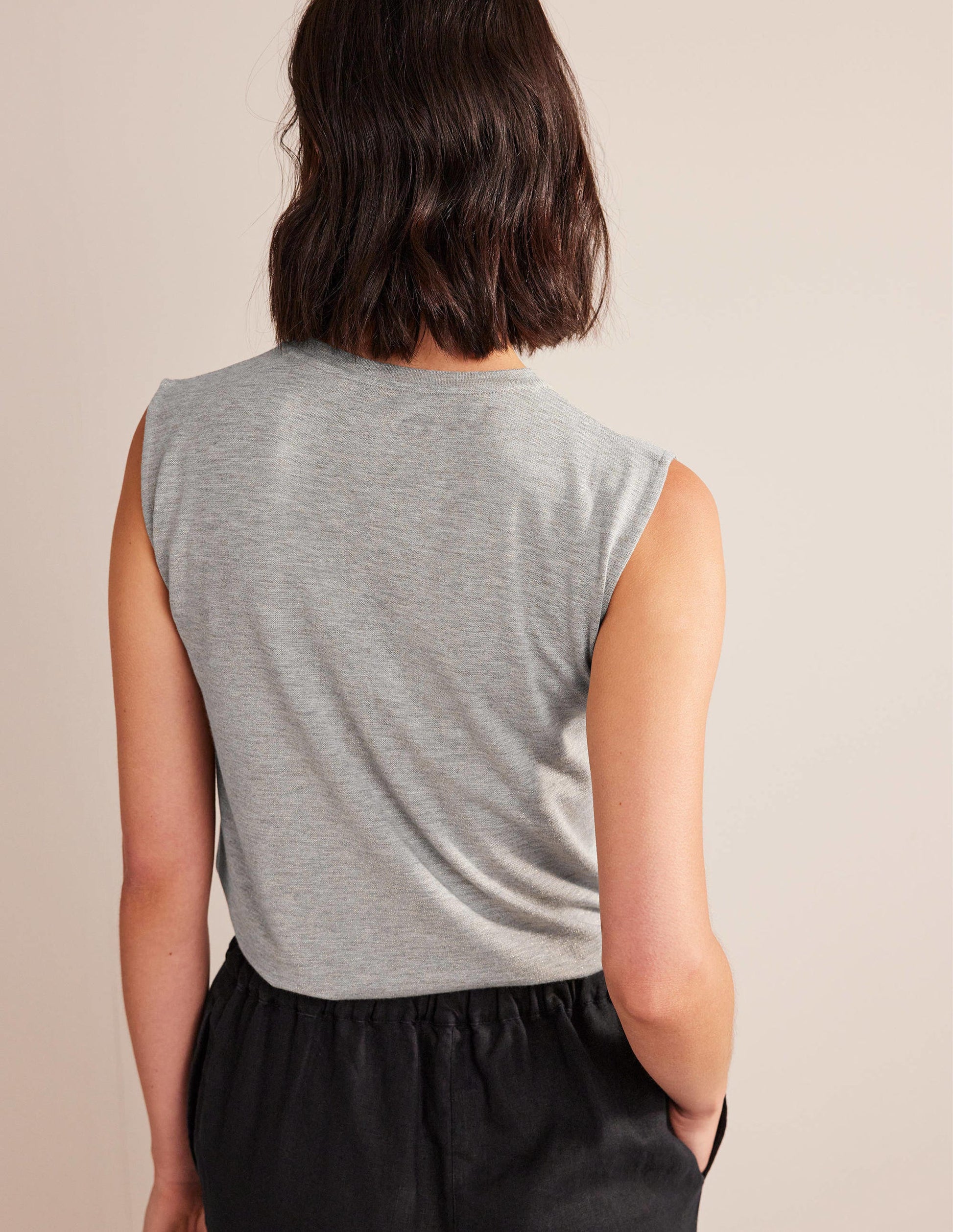 Sparkle Vest Top-Grey Marl/Gold-3