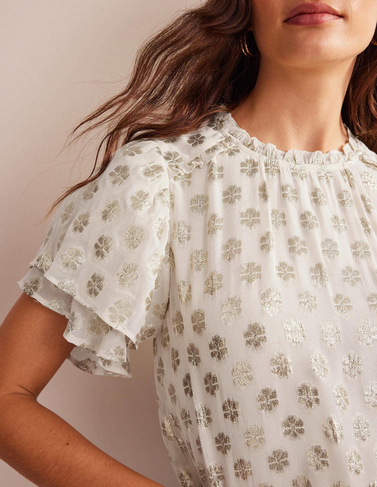 Multi Ruffle Top-Ivory - Image 2