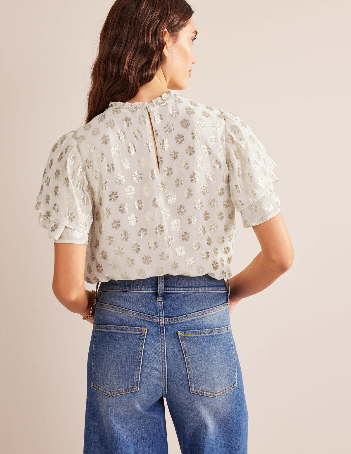 Multi Ruffle Top-Ivory-3