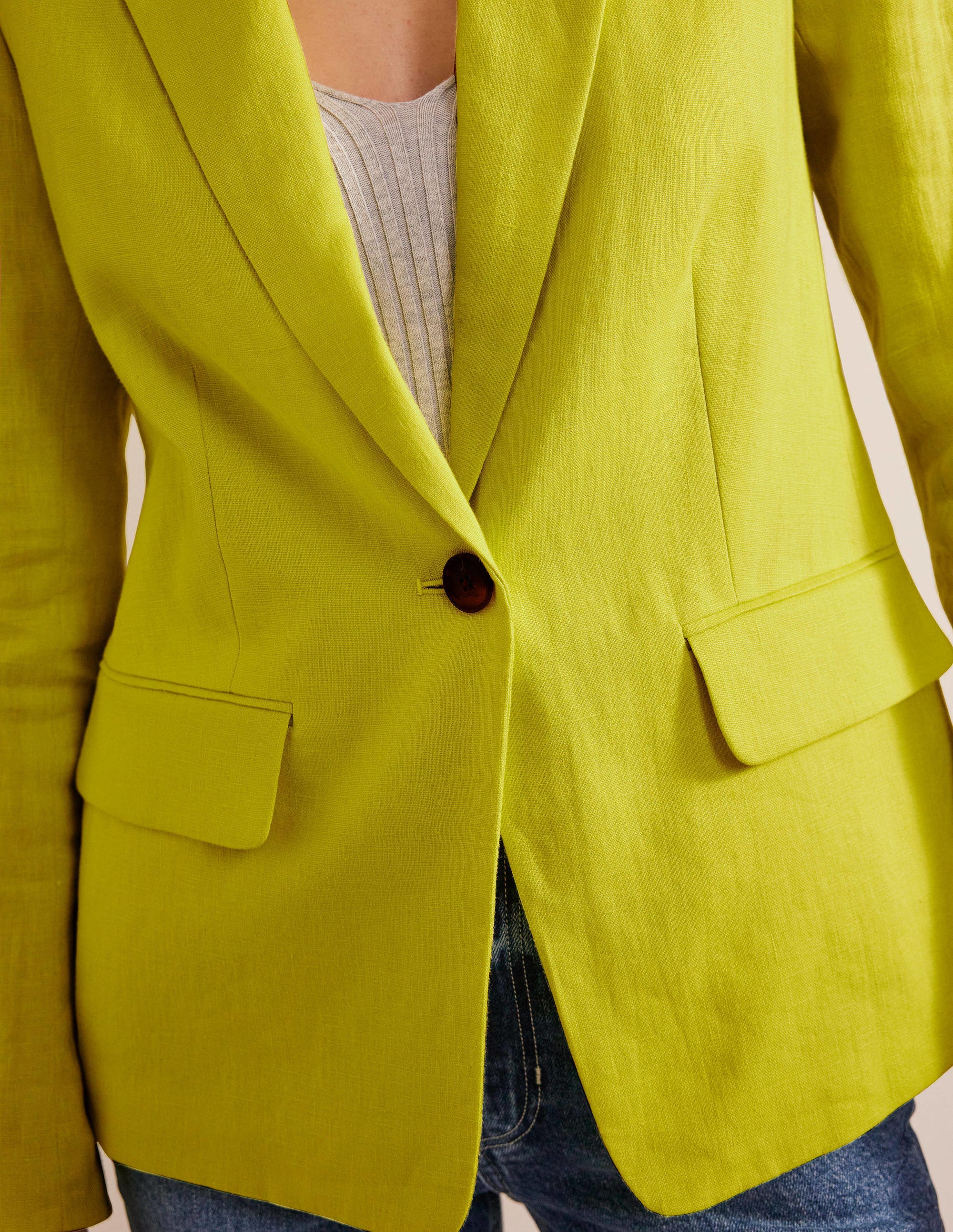 The Cambridge Linen Blazer-Citrus - Image 2