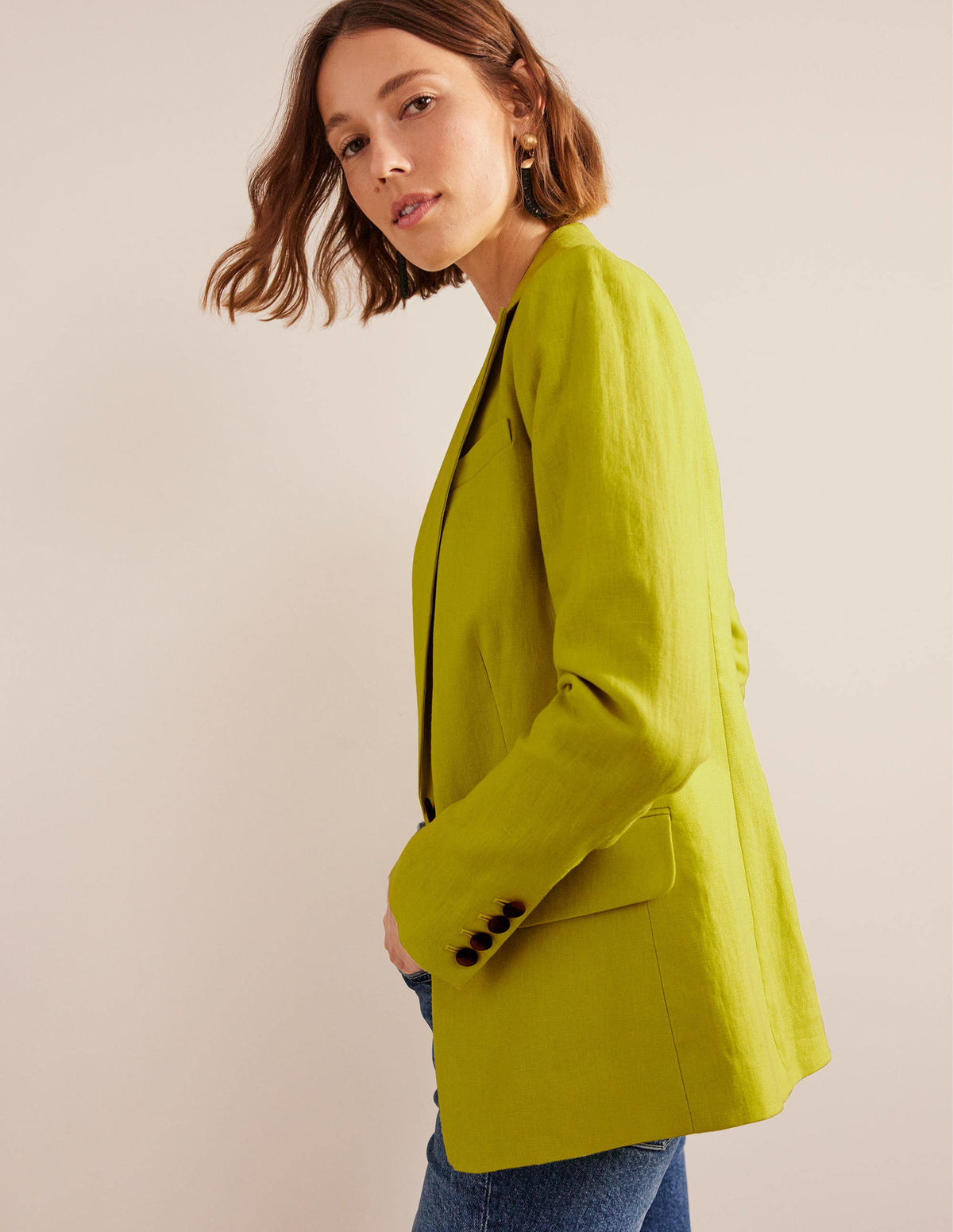 The Cambridge Linen Blazer-Citrus - Image 4