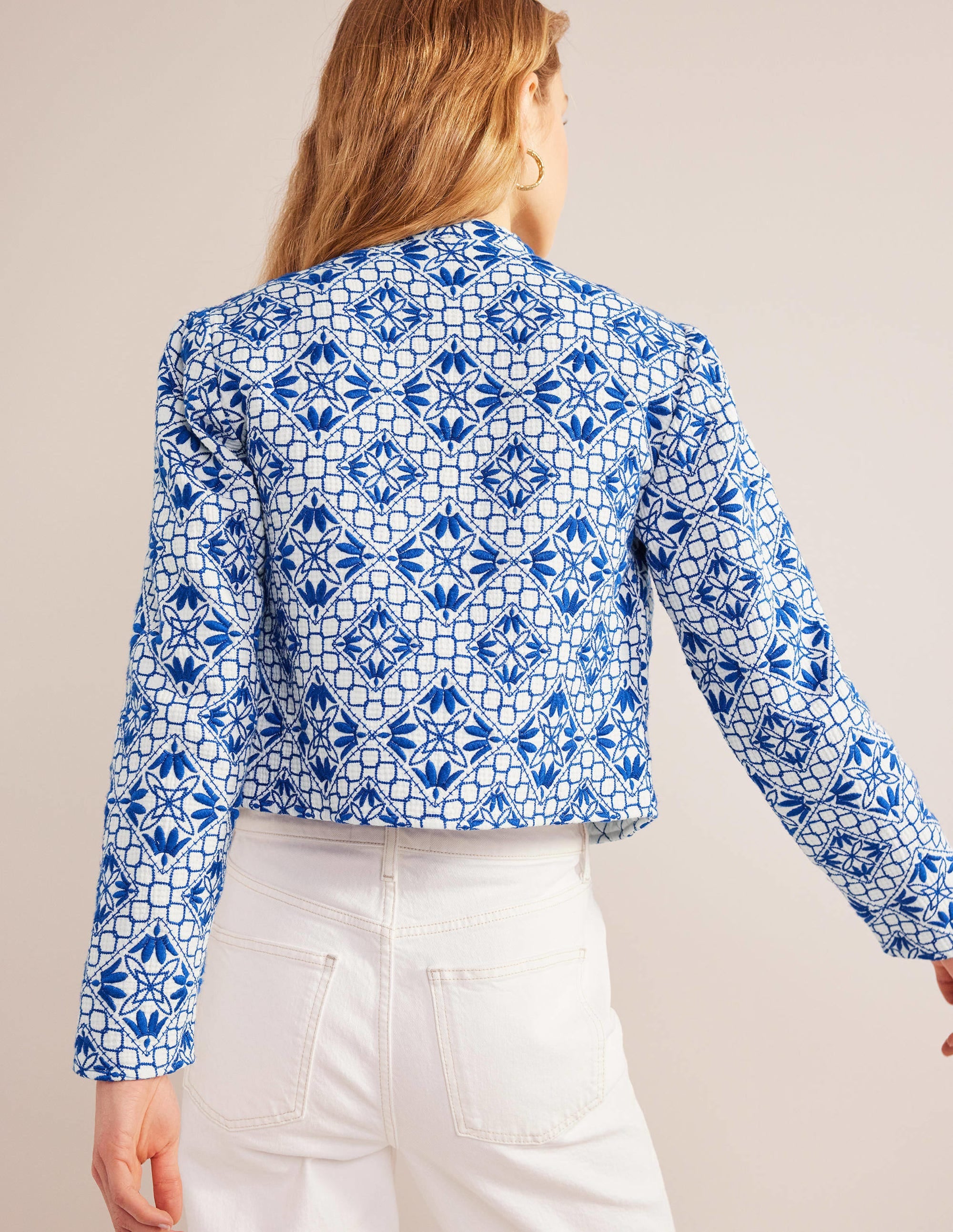 Embroidered Jacket-Blue Embroidered - Image 3