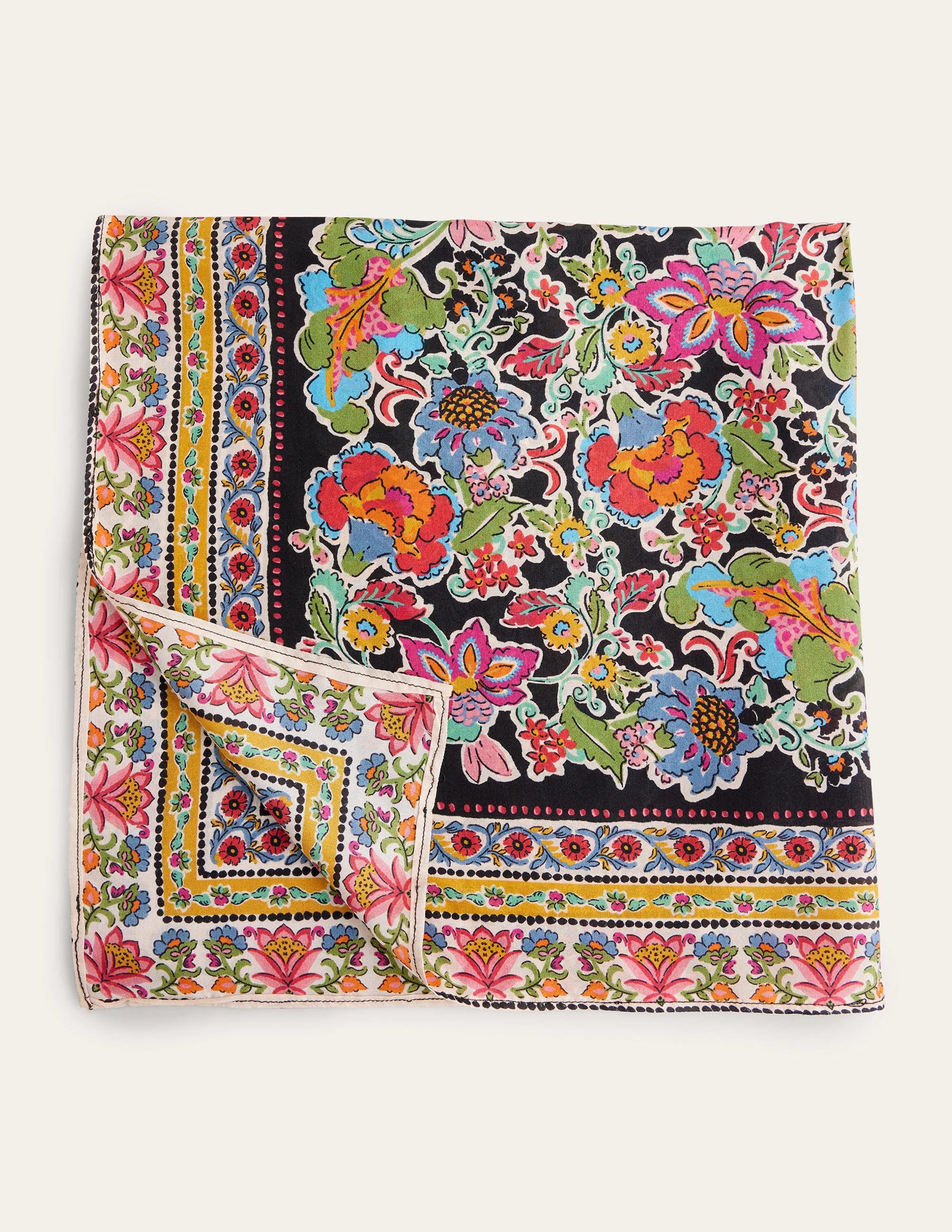 Silk Scarf-Multi, Carnation Bloom - Image 2