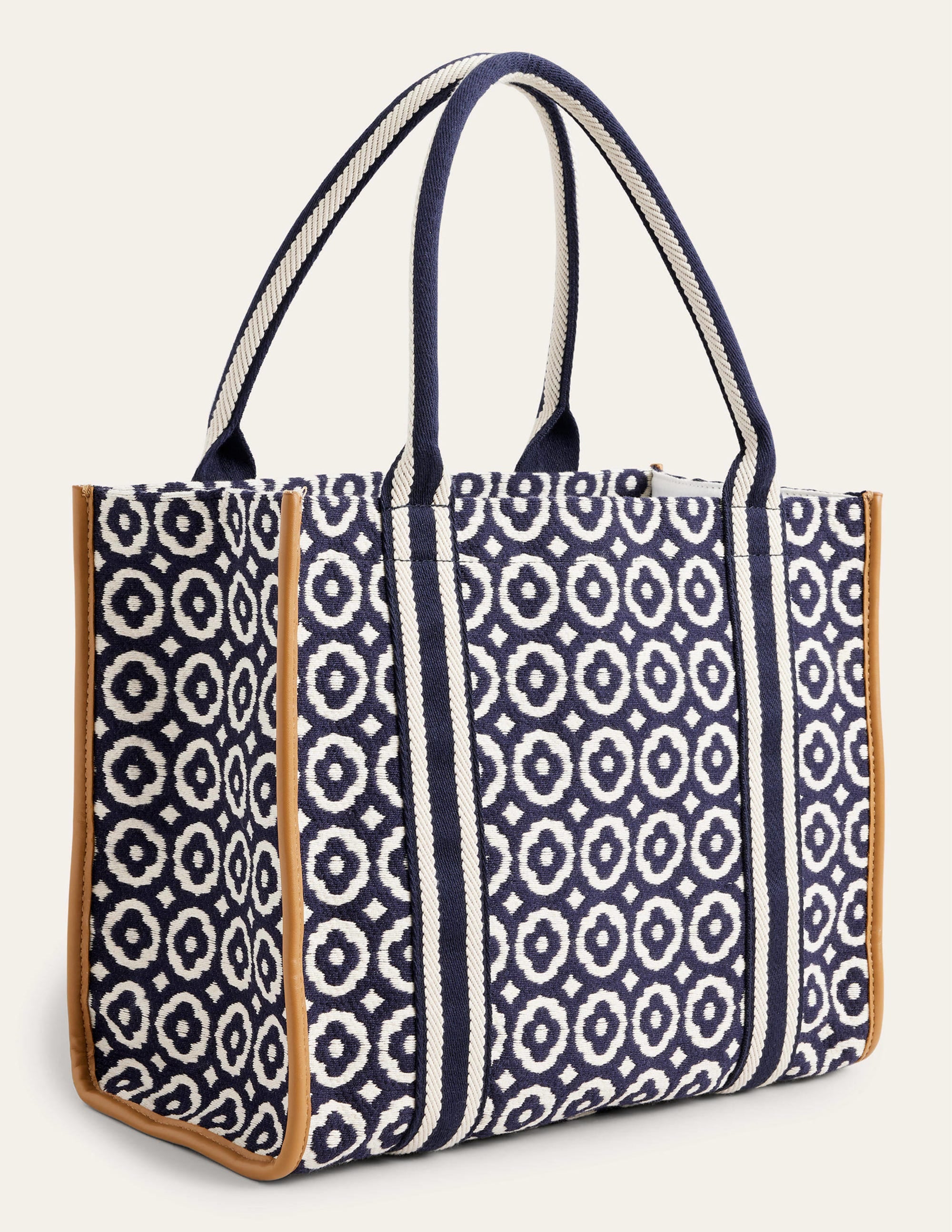Tilda Canvas Tote Bag-Navy, Geo - Image 2