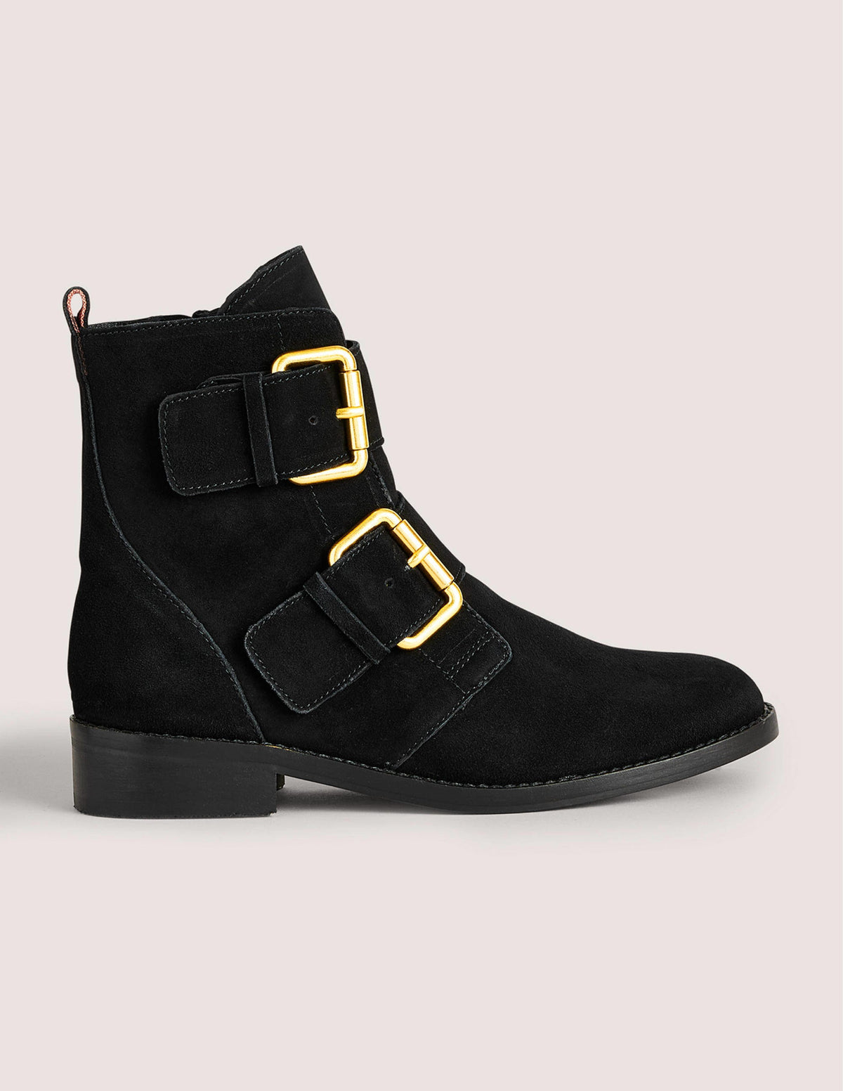 Double Buckle Ankle Boots-Black - Image 1