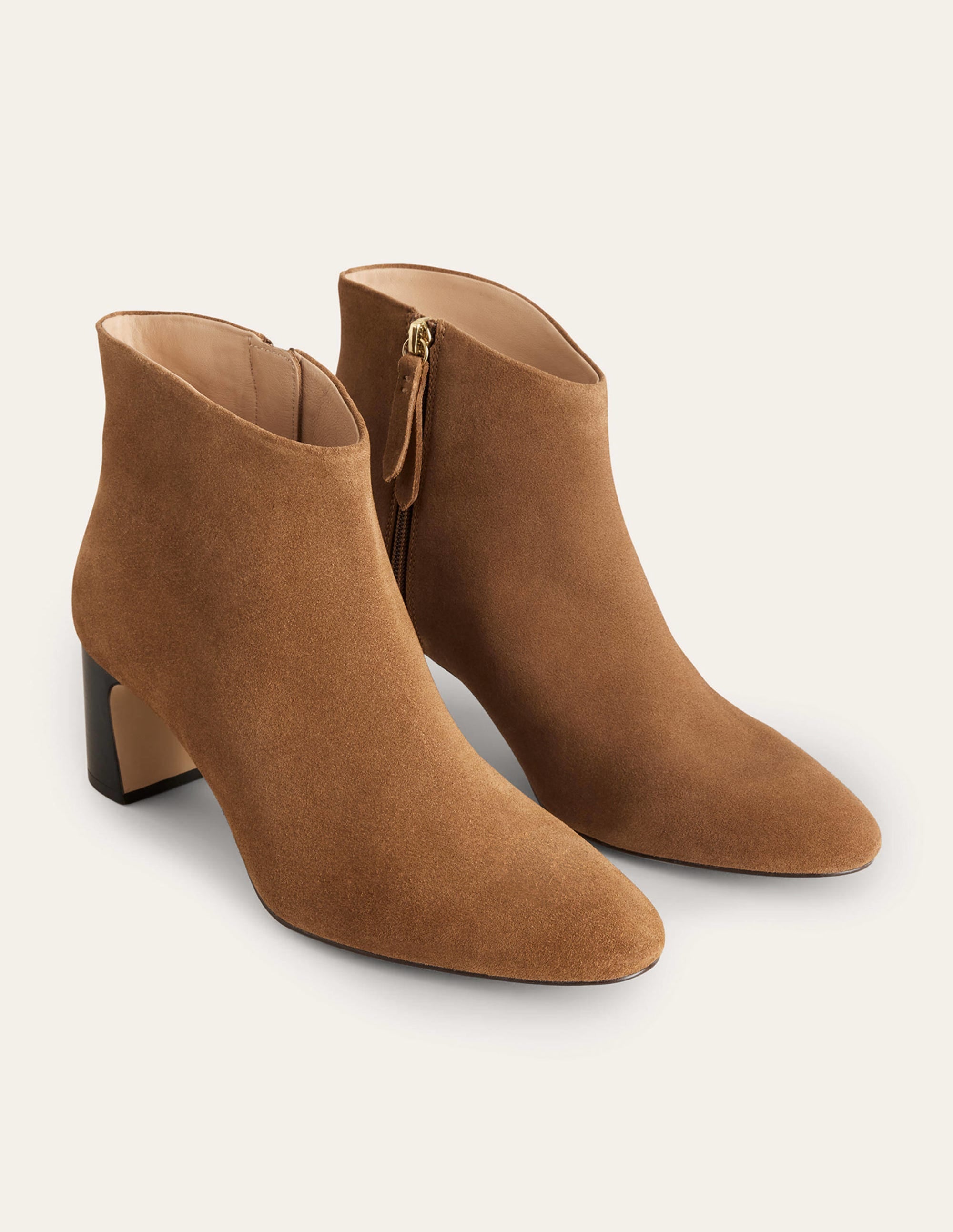 Suede Ankle Boots-Golden Brown - Image 3